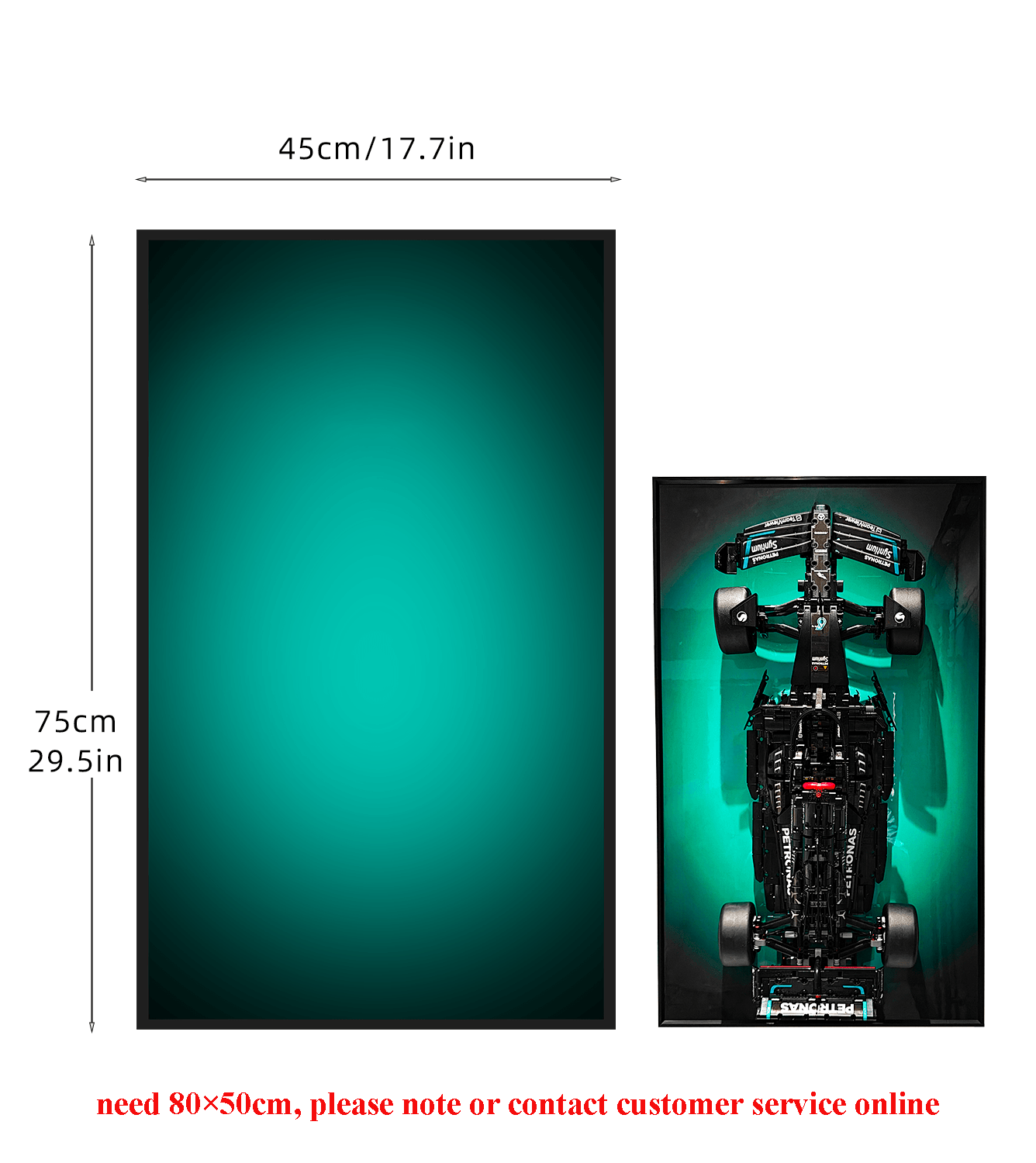Lego Wall Display Frame for Mercedes AMG 42171 & McLaren 42141 - Perfect for Showcasing Your Lego Speed Champions Collection in Home or Office