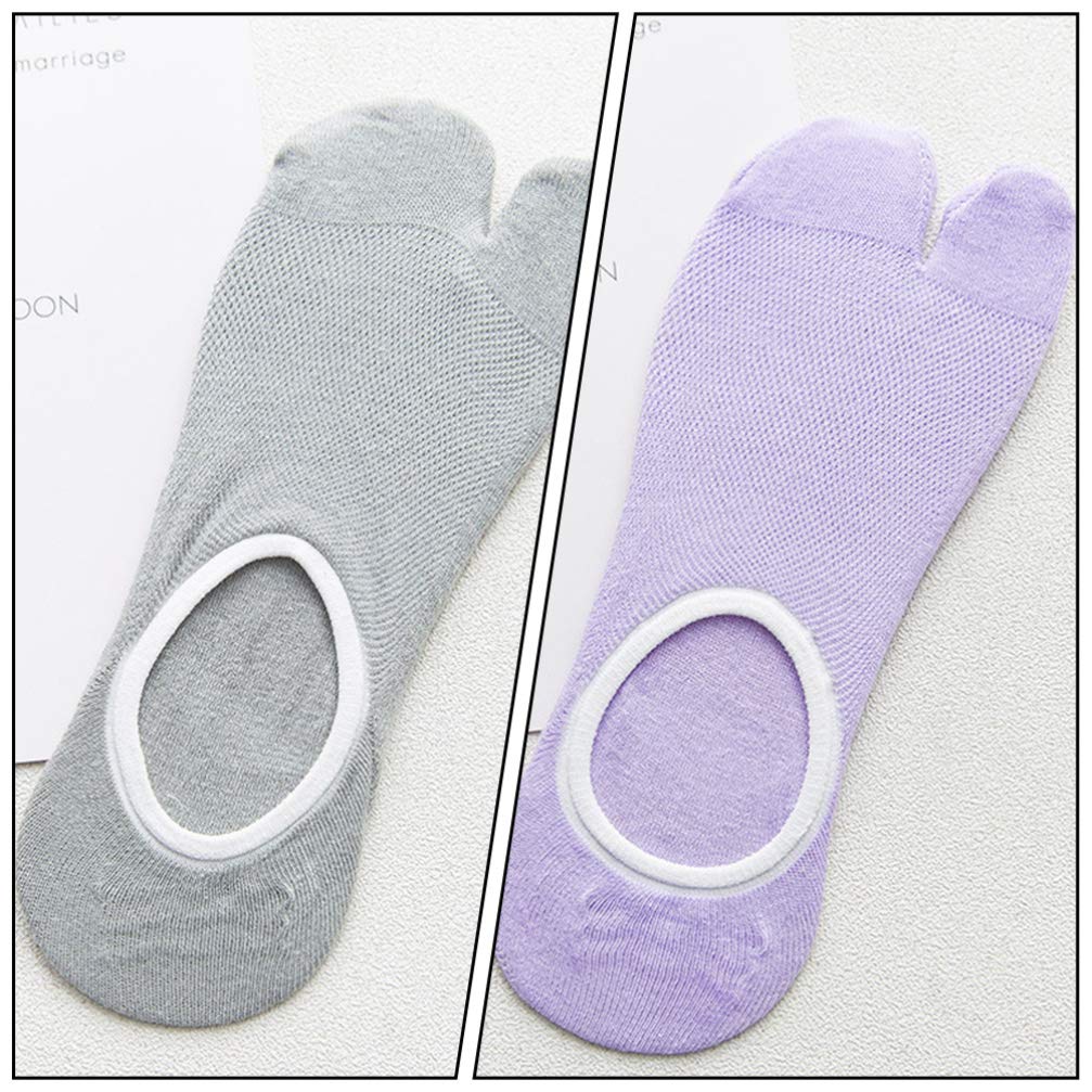 Holibanna 3 Pairs Cotton Breathable Non-Slip Toe Socks - Lightweight Summer Tabi Socks for Women & Men - Perfect for Yoga, Running, and Indoor Activities