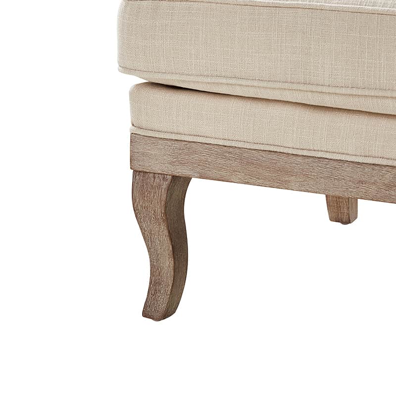 Randolph Farmhouse Upholstered Accent Chair with Wooden Legs - Comfortable Living Room Armchair for Home Decor, Reading Nook & Cozy Sitting Area (Multiple Style Options Available)