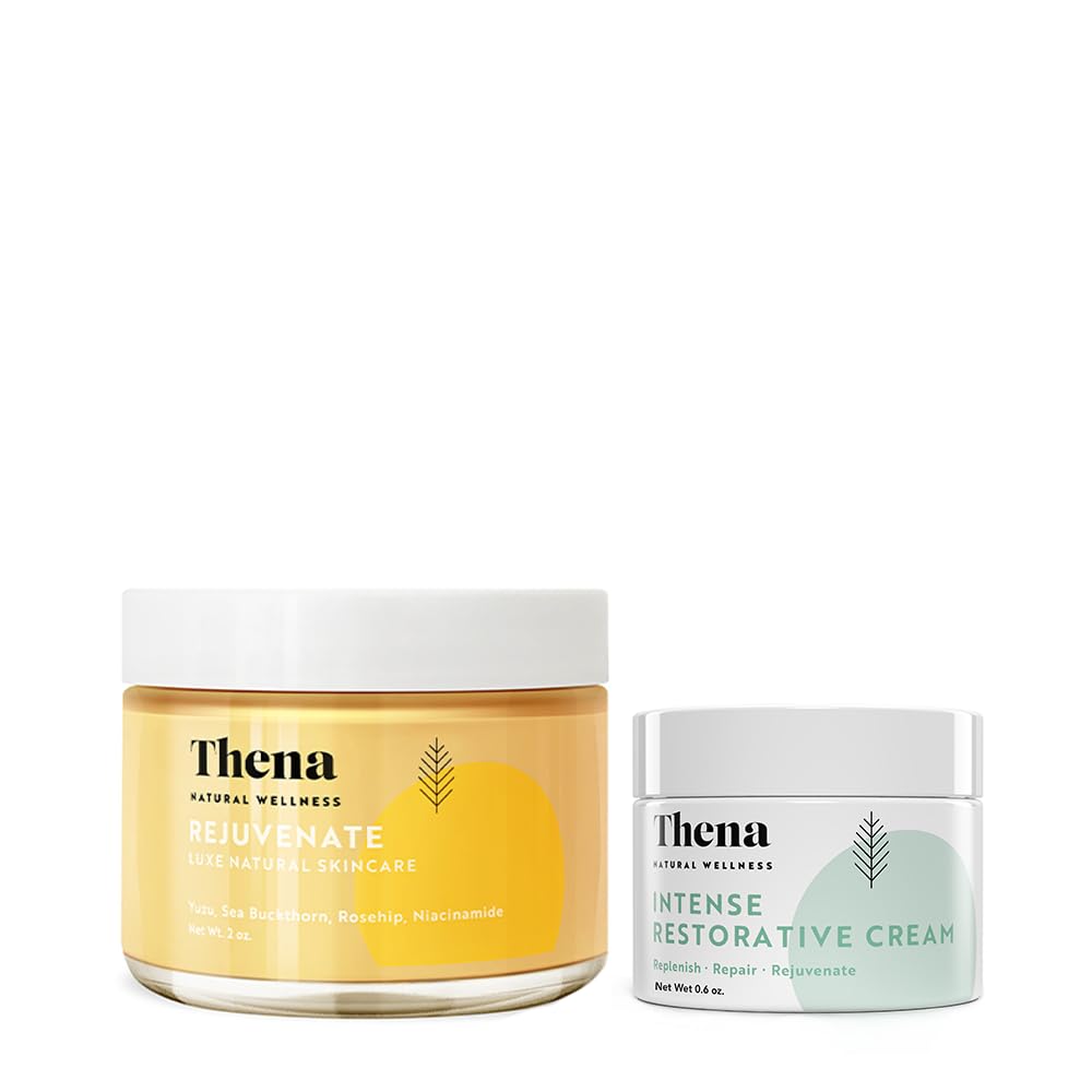 Thena Rejuvenate Facial Cream - Deep Moisturizer & Restorative Anti-Aging Cream for Women | Travel Size | Perfect for Dry Skin Care & Overnight Hydration