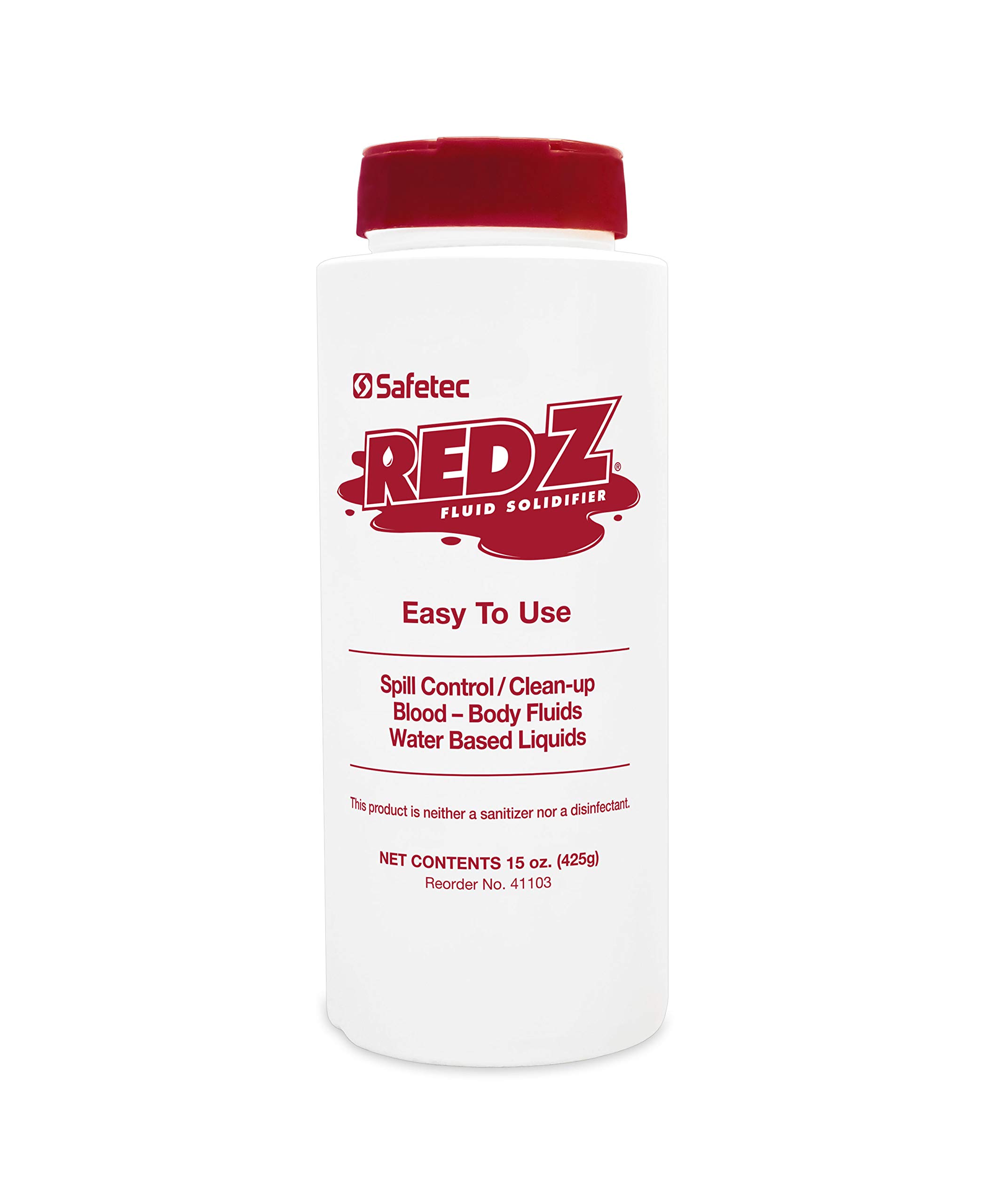 Safetec Red Z Spill Control Solidifier - 15 oz. Bottle (Pack of 4) | Fast-Acting Chemical & Liquid Absorbent for Labs, Garages, Workshops | OSHA Compliant Hazardous Material Cleanup