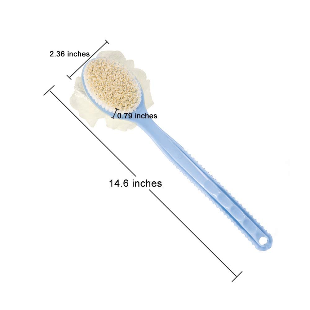 SIYAA Body Bath Brush with Long Handle - Exfoliating & Cleansing Brush for Men & Women - Spa & Shower Accessories - Perfect for Dry Brushing & Back Scrubbing - 50g (Pack of 1)