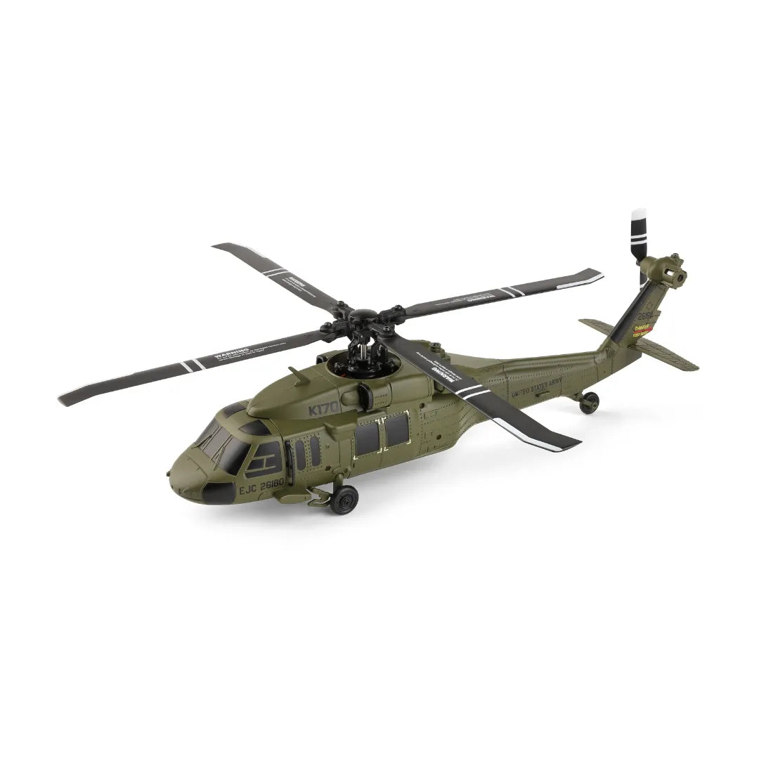 WLTOYS XK K170 RC Helicopter - BlackHawk UH-60L 260mm 2.4G 4CH with 1106 Brushless Motor - Indoor/Outdoor Flying Drone for Adults & Kids, Perfect for Hobbyists, Beginners and RC Enthusiasts
