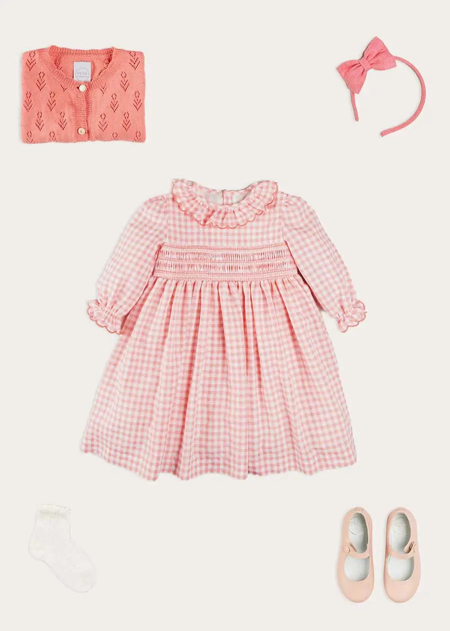 Stylish Gingham Dress for Girls - Trendy Floral Print Summer Outfit for Casual Wear & Special Occasions