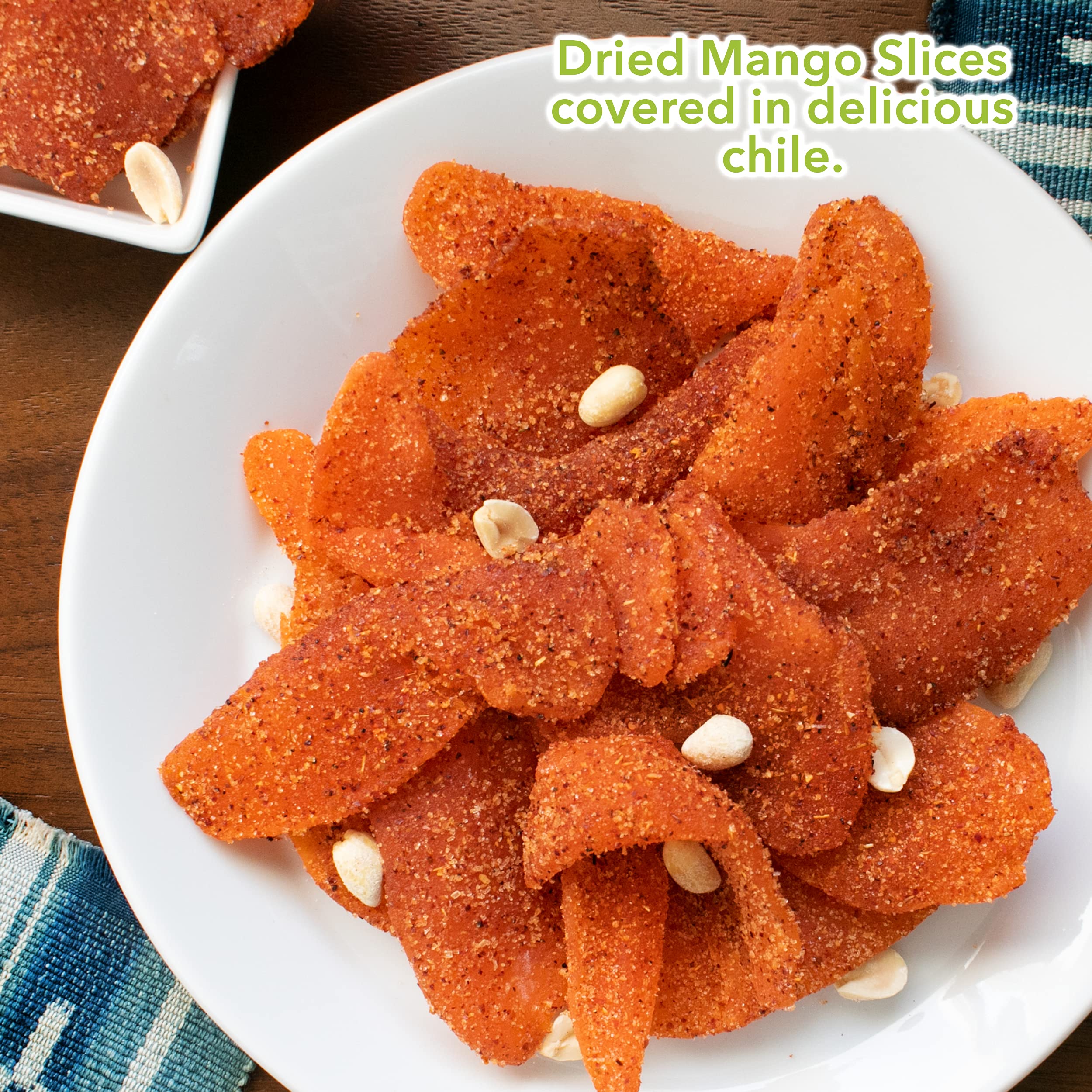 Balmoro Spicy Chili Lime Dehydrated Mango Slices - 8.8 oz Dried Mango with Chili & Lime - Healthy Vegan Snack for Hiking, Office, or Movie Night - Gluten-Free Sweet & Spicy Fruit Treat