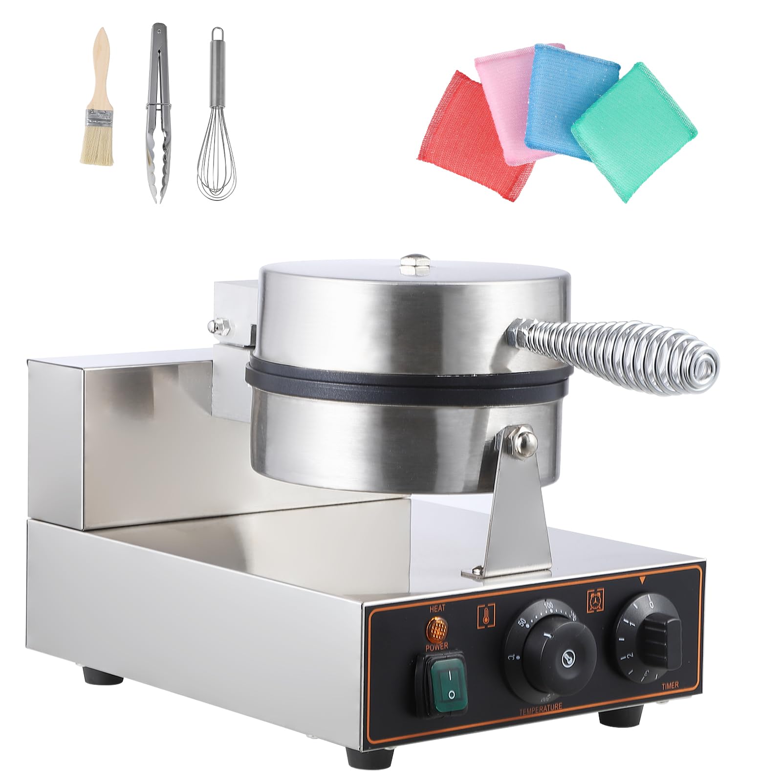 Commercial Waffle Maker with Temperature & Time Control - 1300W Non-Stick Waffle Iron for Restaurants, Cafes & Breakfast Catering - Perfect for Belgian Waffles, Pancakes & Desserts