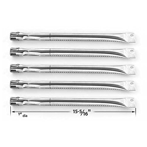 Brinkmann 810-9520-S 5 Burner BBQ Gas Grill Repair Kit - 5 Stainless Steel Burners & Heat Plates Replacement Parts for Outdoor Cooking, Grilling, and Backyard Parties