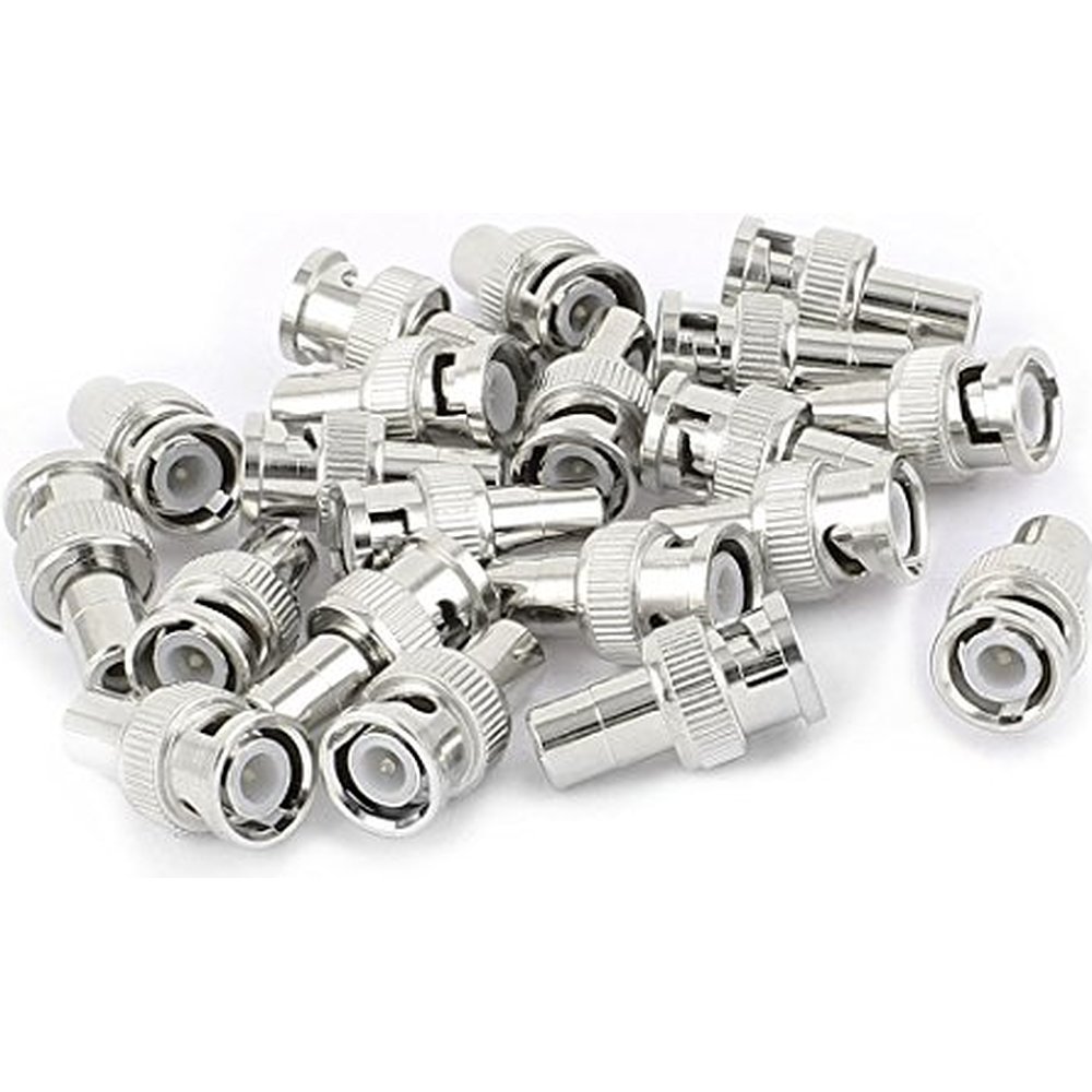 20 Pcs BNC Male to RCA Female Coaxial Adapter Connector - CCTV Camera RF Cable Adapter for Security Systems - Fast USA Shipping - Perfect for Surveillance & Home Theater Setup