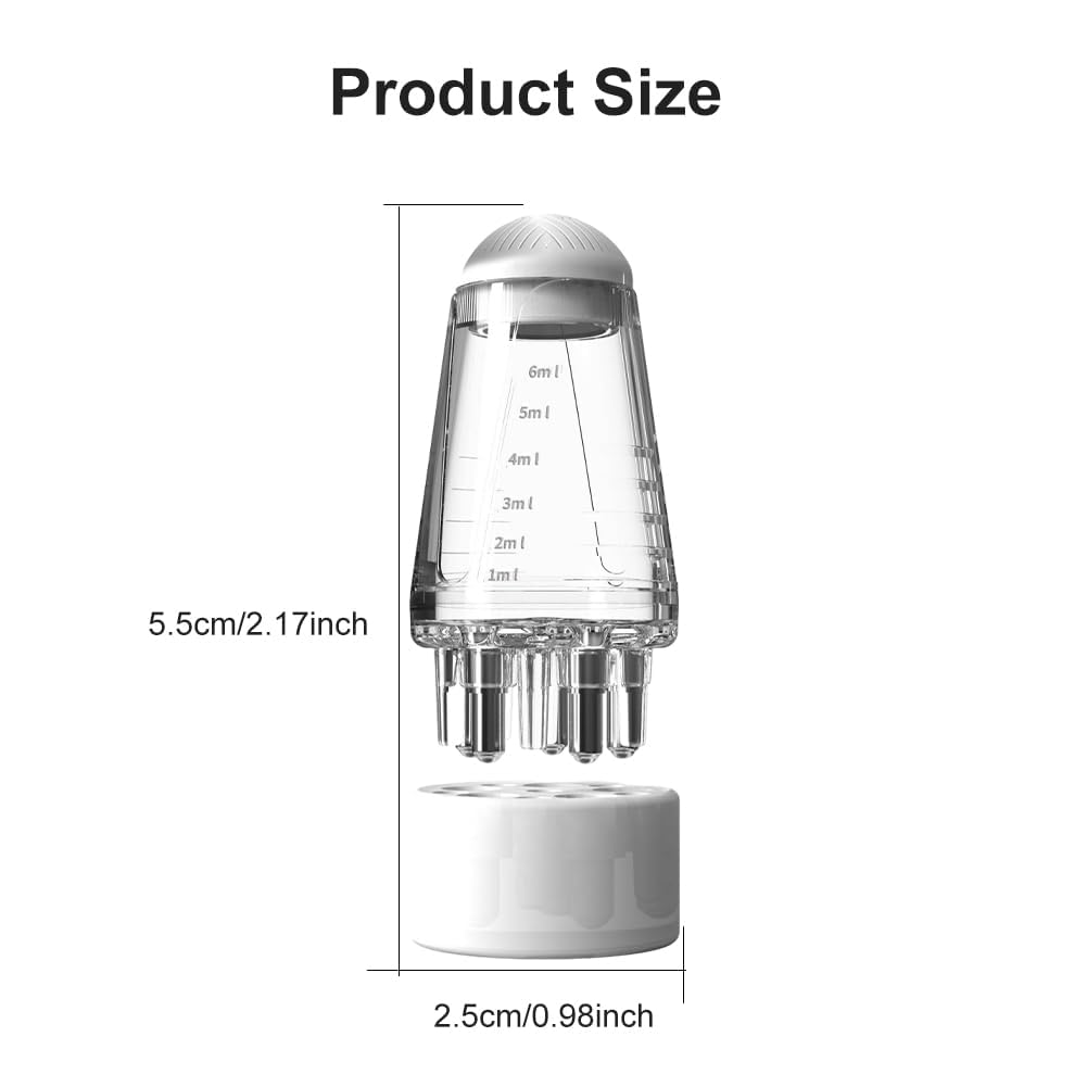 VASTRA ZONE Hair Oil Applicator Bottle with Scalp Massager - Ball Root Comb for Hair Growth & Treatment - Perfect for At-Home Hair Care & Salon Use (White)