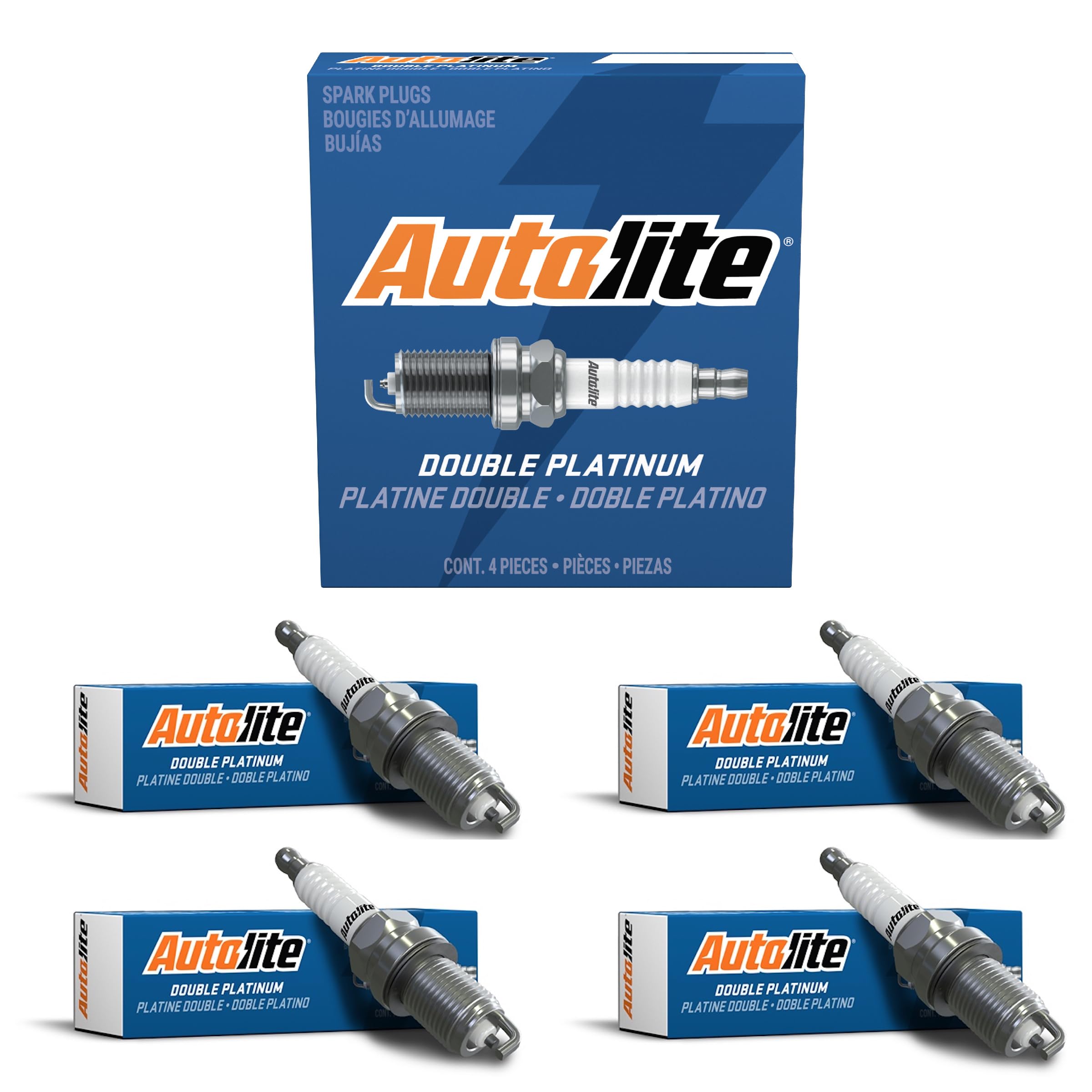 Autolite APP5683 Double Platinum Spark Plugs - 4 Pack | High Performance Replacement Spark Plugs for Cars, Trucks & SUVs | Improves Fuel Efficiency & Engine Performance | Perfect for Daily Commuting & Road Trips
