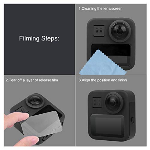 PULUZ 2-Pack Tempered Glass Screen Protector for GoPro Max Action Camera - HD Clear, Anti-Scratch, Bubble-Free LCD Display Protection for Outdoor Adventures & Extreme Sports
