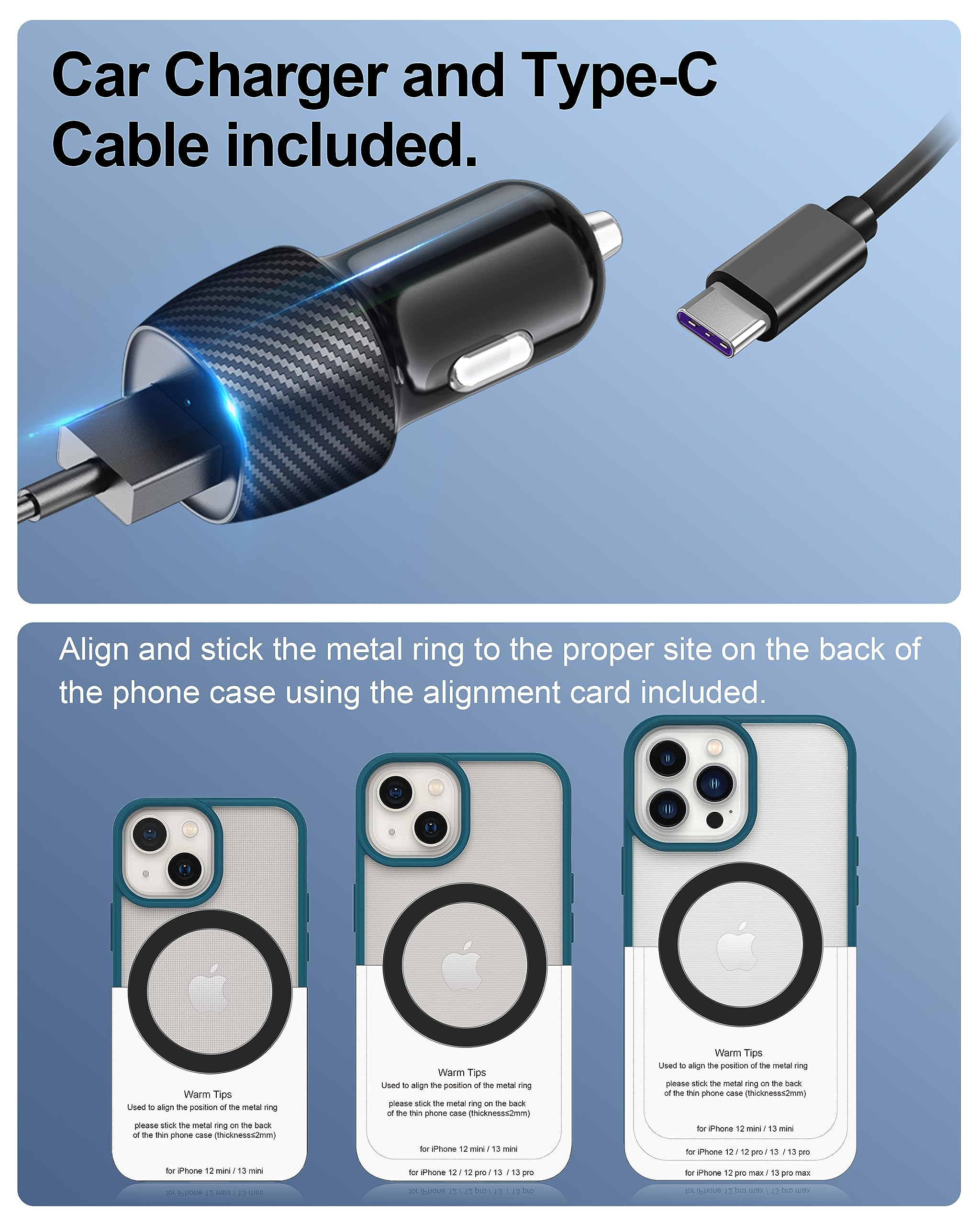 Magnetic Car Phone Holder for iPhone 16/15/14 - Fast Wireless Charging with MagSafe & Cooling System - Perfect for Road Trips & Commuting