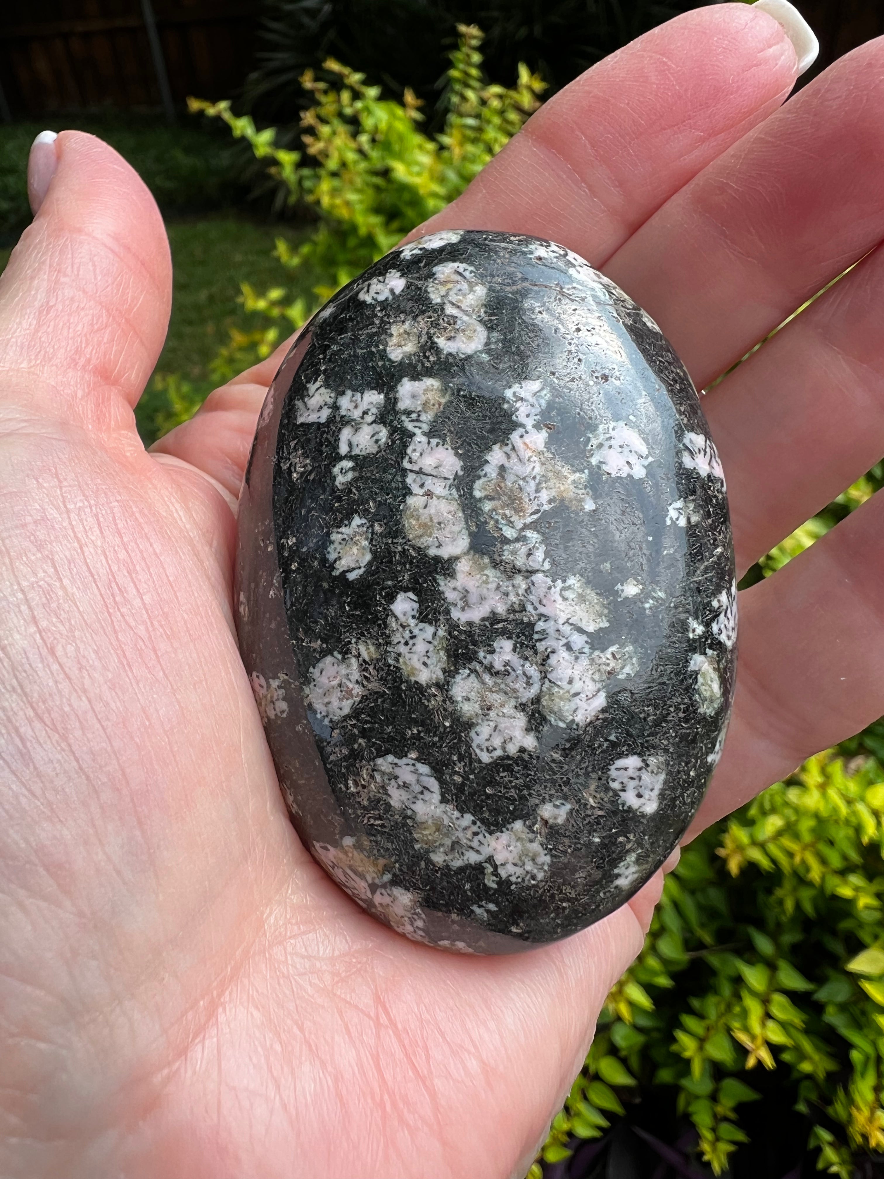 Snowflake Obsidian Palm Stone 2.5