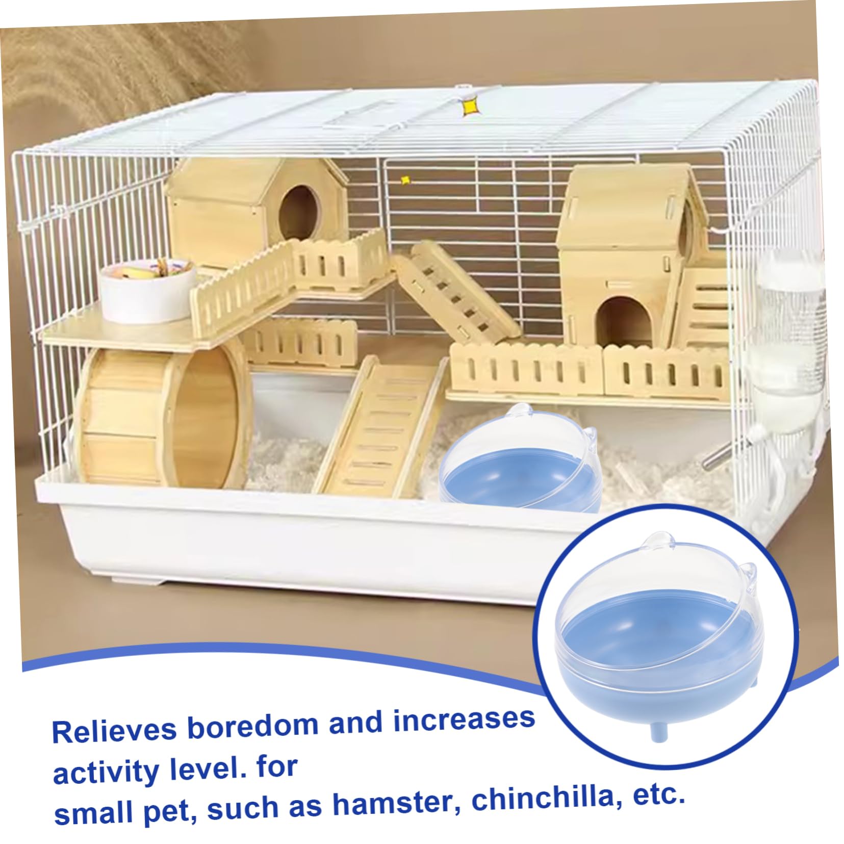 Balacoo Hamster Sand Bath Toy Container - Plastic Pet Sand Bath Tub for Hamsters, Chinchillas | Small Animal Cage Accessories for Play & Grooming | Durable & Easy-Clean Sand Bathroom Habitat