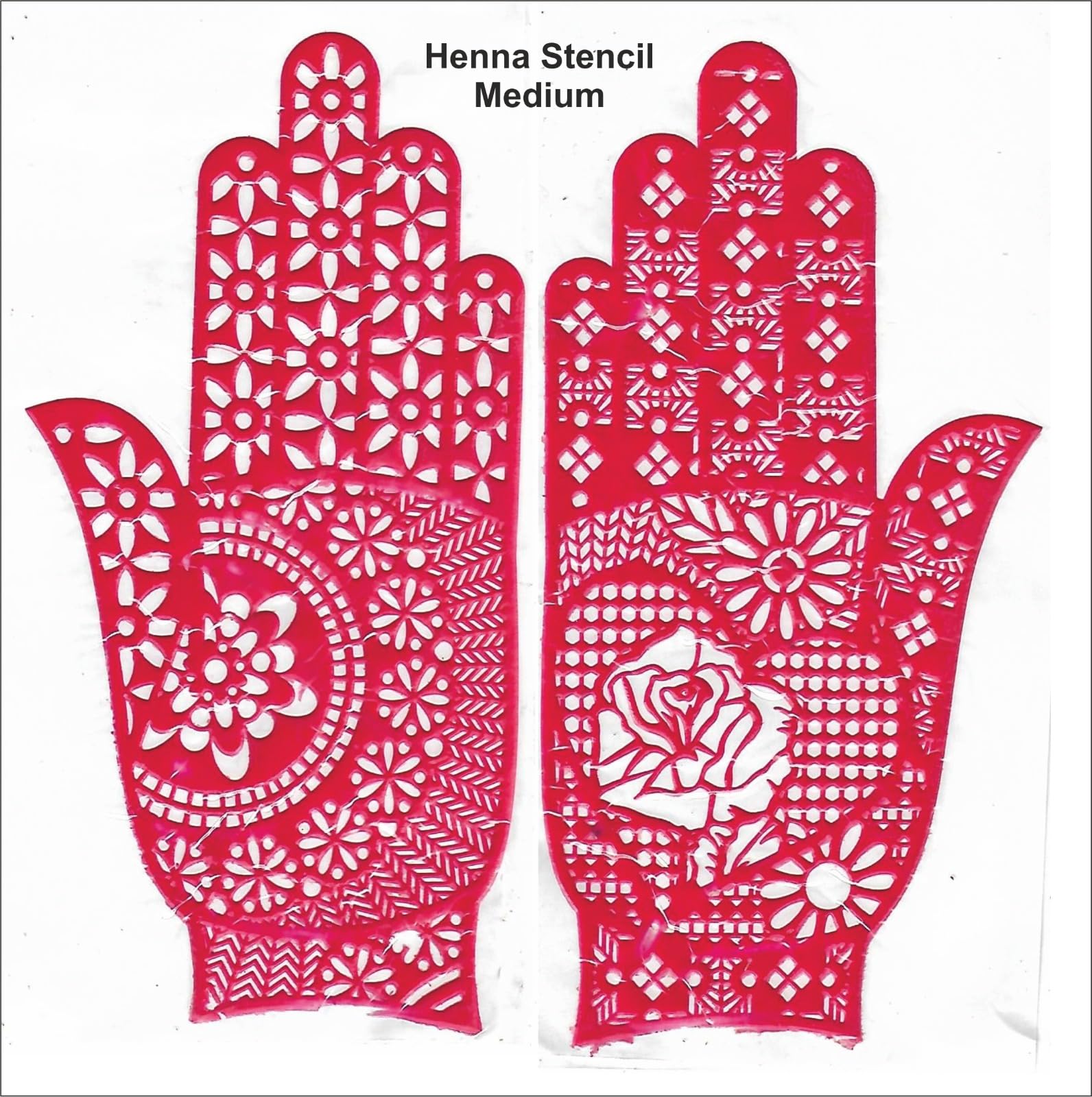 Premium Henna Stencils for Bridal Mehndi - Reusable Temporary Tattoo Templates for Intricate Designs (Medium Size, 3 Pairs) | Perfect for Weddings, Festivals & DIY Body Art