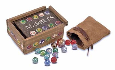 Melissa & Doug Past-TYME Classics Marbles Set - Traditional Glass Marble Game for Kids & Adults - Perfect for Family Game Nights, Birthday Parties & Indoor Play