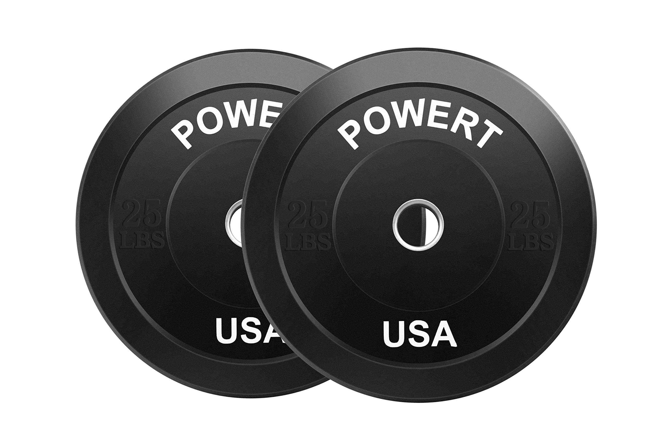 2-Inch Olympic Barbell Bumper Plates - 5lb/10lb/15lb/25lb/35lb/45lb Weight Set with Steel Ring Insert - Perfect for CrossFit, Weightlifting & Home Gym Training - Durable Pair for Strength Workouts