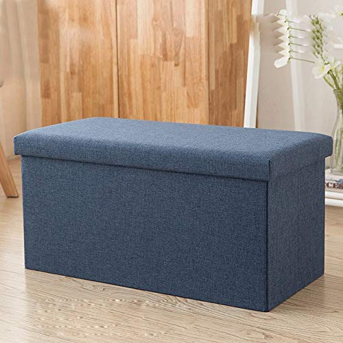 Multipurpose Storage Box Stool - Foldable Ottoman Footrest with Lid for Clothes, Shoes, Toys & Home Organization (76 x 38 x 38cm) - Perfect for Living Room, Bedroom & Nursery Storage Solutions