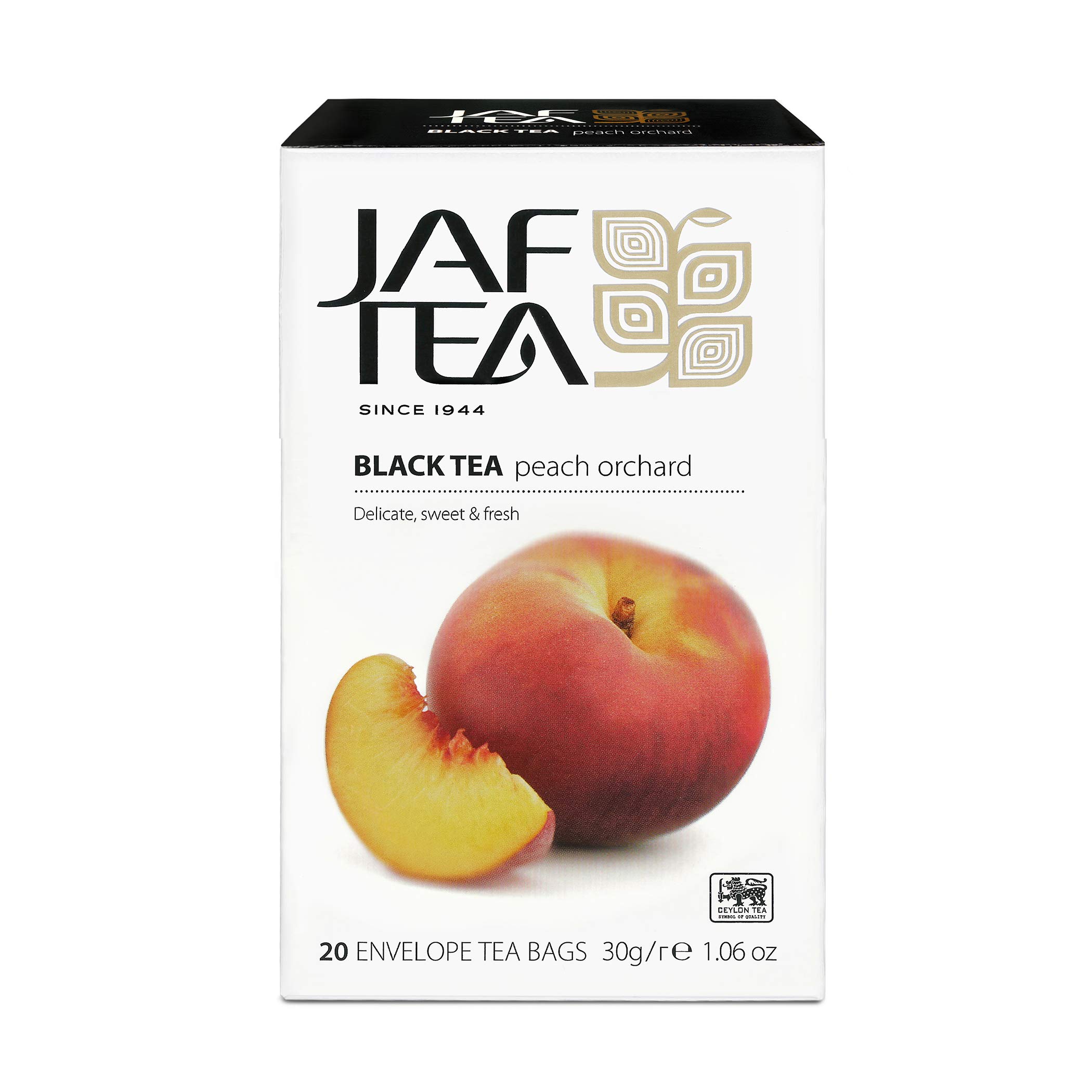 JAF TEA Premium Peach Black Tea - 6 Boxes (120 Tea Bags, 20 per Box) - Hot & Iced Tea - Perfect for Afternoon Relaxation, Office Break or Summer Refreshment