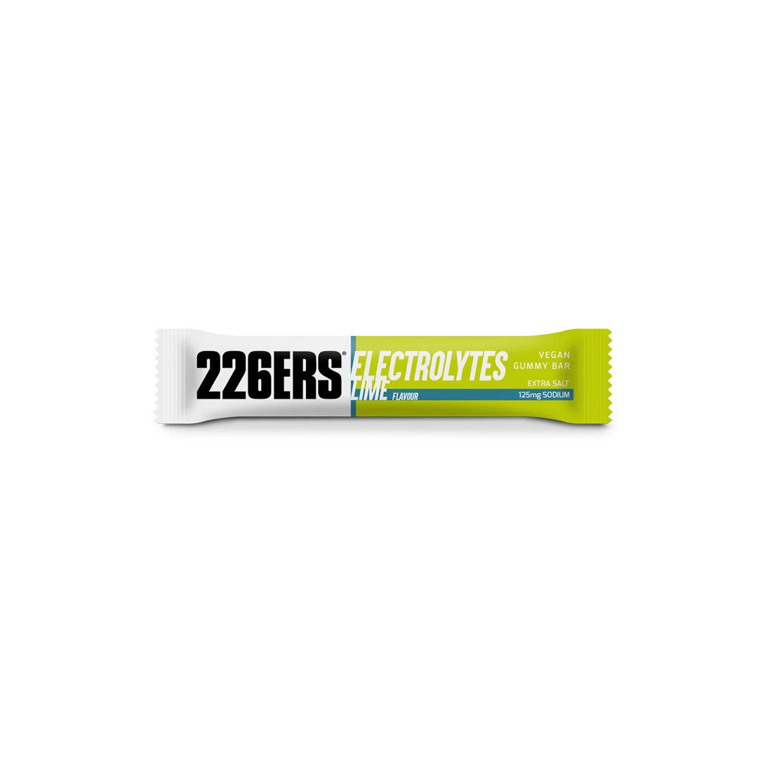 226ERS Vegan Gummy Bar 30g - Electrolyte Energy Chews with Pectin, Lime Flavor | Plant-Based Sports Nutrition for Runners, Cyclists & Outdoor Activities