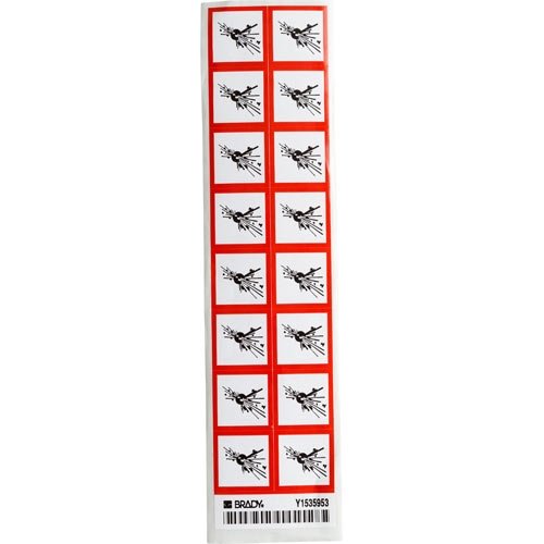 Brady 118870 GHS Explosive Pictogram Labels - 25 Sheets (16 Labels per Sheet) - OSHA Compliant Hazard Warning Signs for Chemical Storage & Workplace Safety