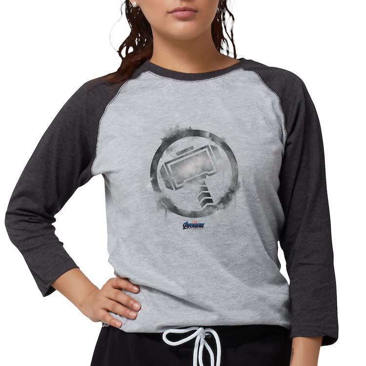 Thor's Hammer Women's Baseball Tee - Norse Mythology Graphic T-Shirt for Women | Casual Wear, Cosplay & Marvel Fan Gift