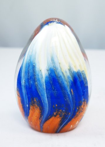 Handcrafted 3-Layer Snow Cone Egg Paperweight by M Design Art - Elegant Desk Decor for Home & Office (PW-663) | Perfect for Kitchen Countertops, Bookshelves, and Gift Giving