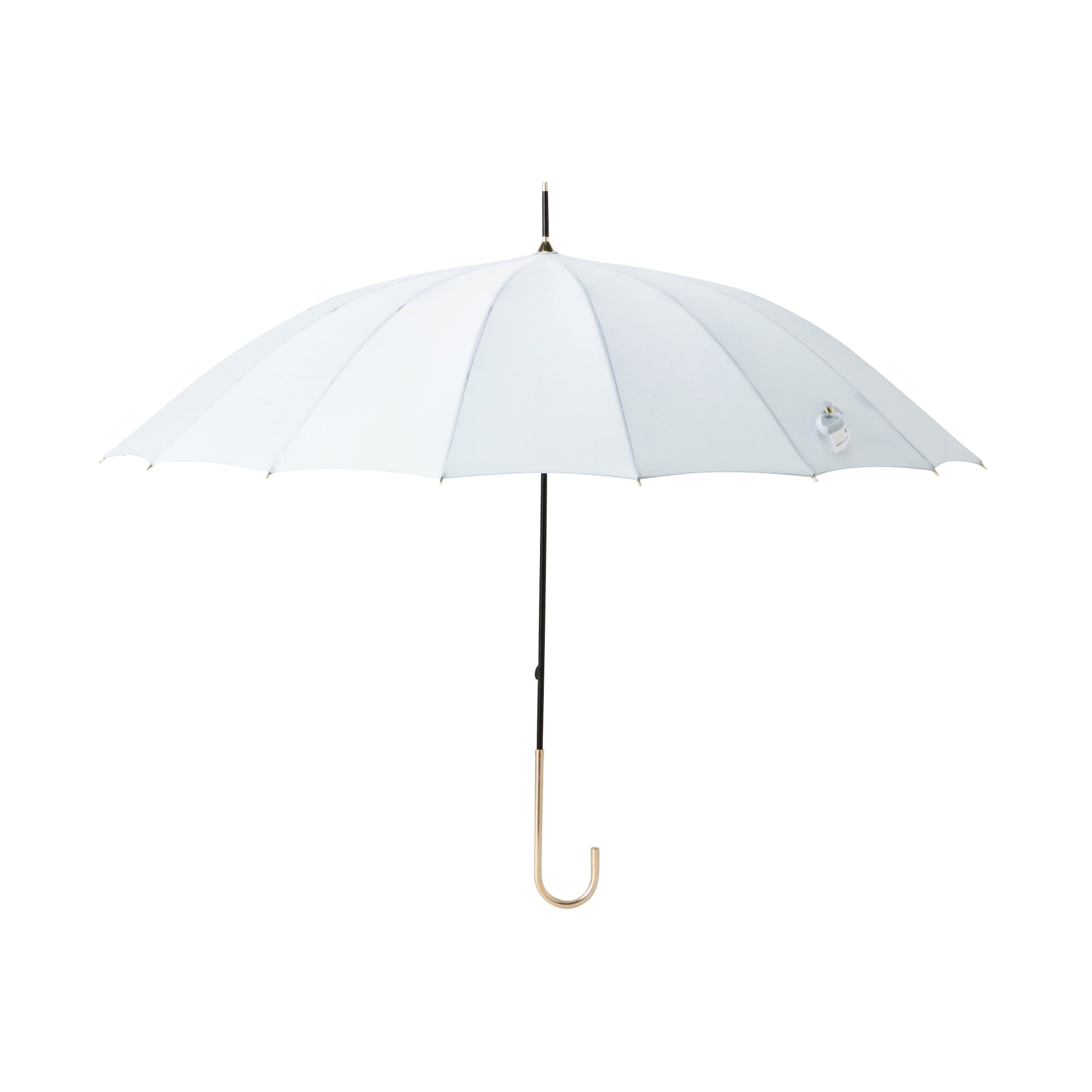 16-Rib Solid Long Umbrella - Windproof & Waterproof - Blue & Grey - Perfect for Rainy Days, Outdoor Events & Travel