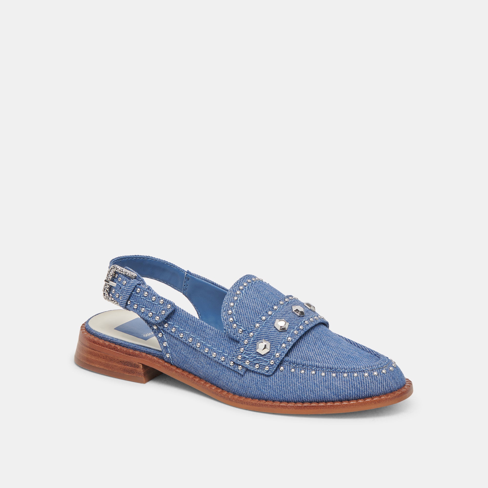 **HARDI Men's Stud Loafers - Blue Denim Casual Shoes for Business & Everyday Wear**