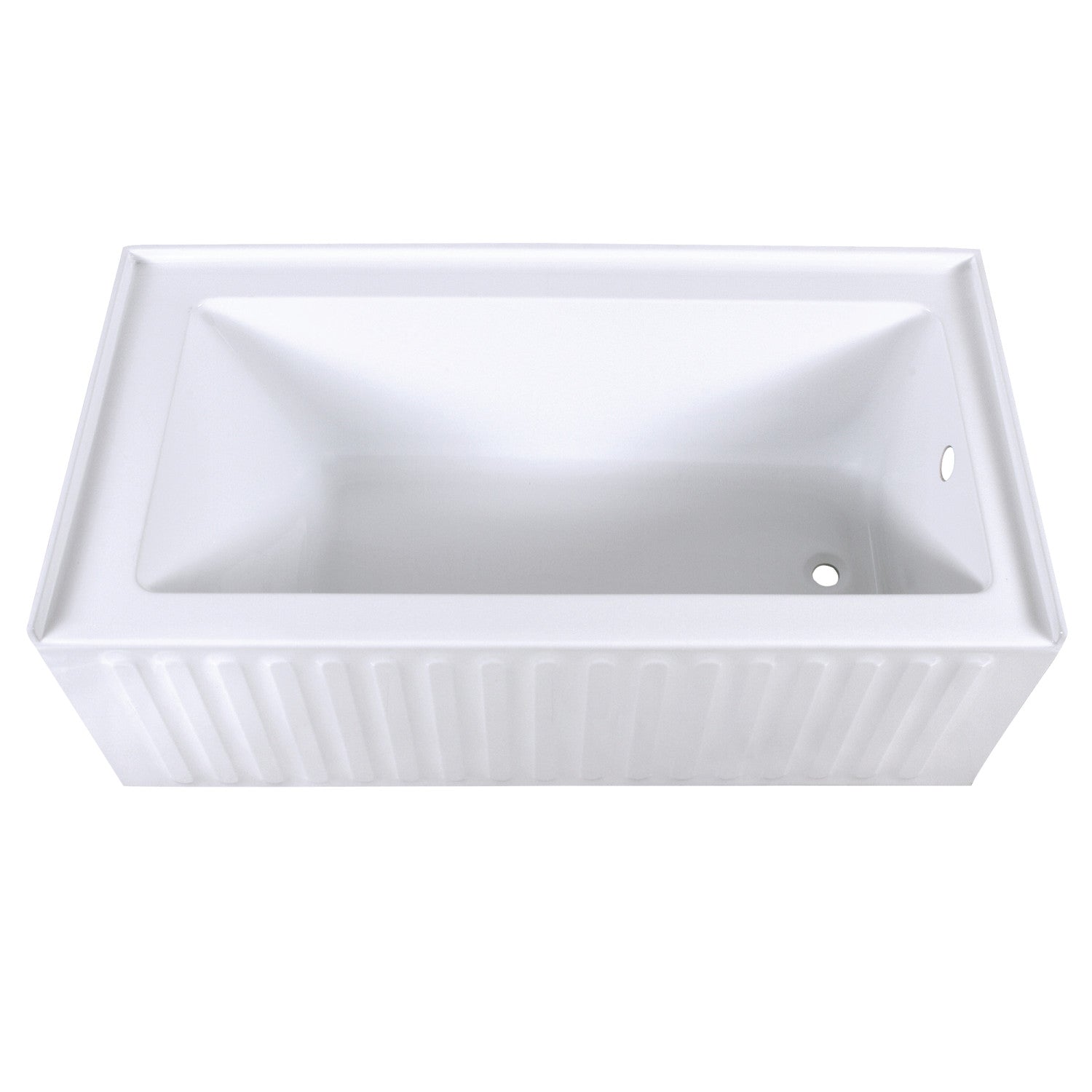 Aqua Eden 60 Inch Acrylic Rectangular 3-Wall Alcove Bathtub with Right Drain Hole - Glossy White Finish for Modern Bathroom Renovation & Spa-Like Relaxation