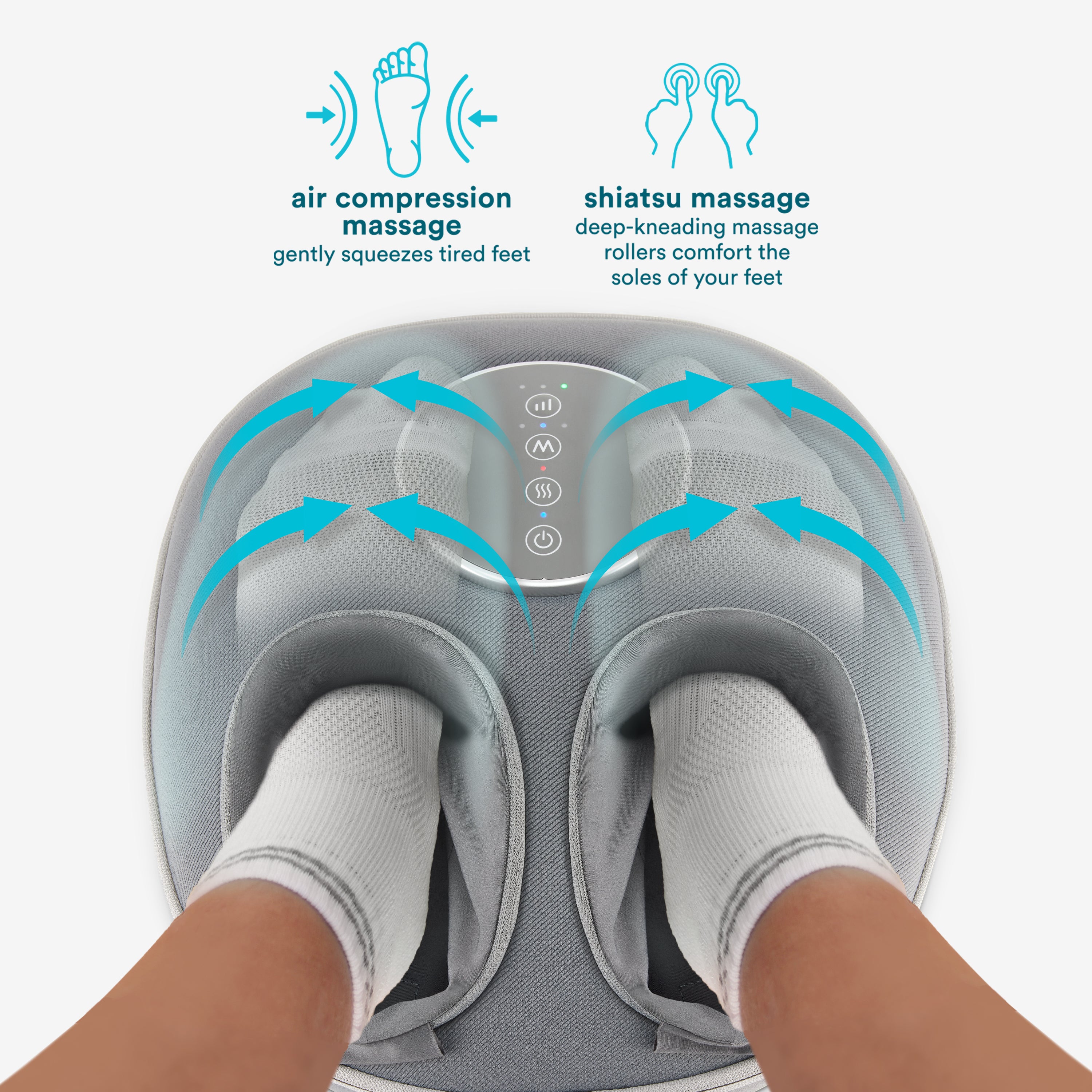 Shiatsu Air Deluxe Massage Cushion with Heat - Neck & Back Pain Relief for Home, Office & Car Use