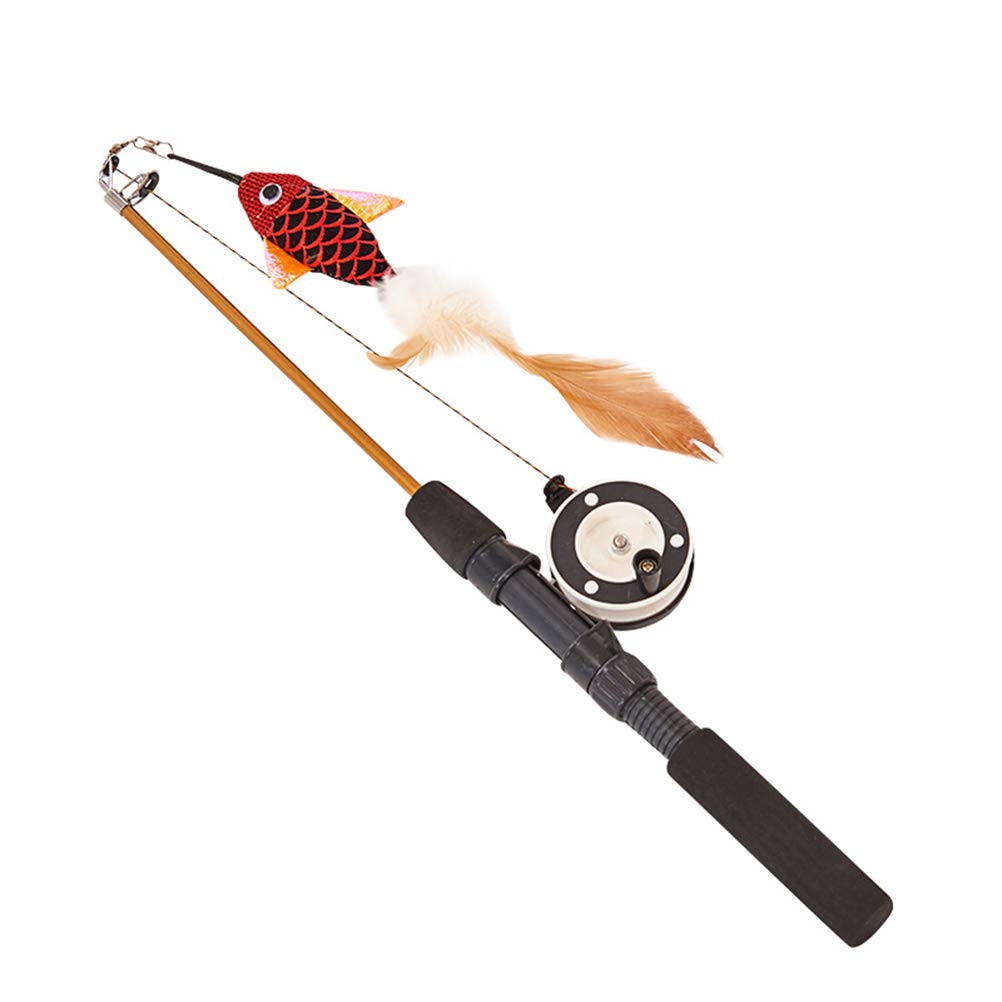 Interactive Cat Fishing Toy - Fish Shape Teaser Wand for Cats & Dogs - Fun Pet Playtime for Indoor & Outdoor Use