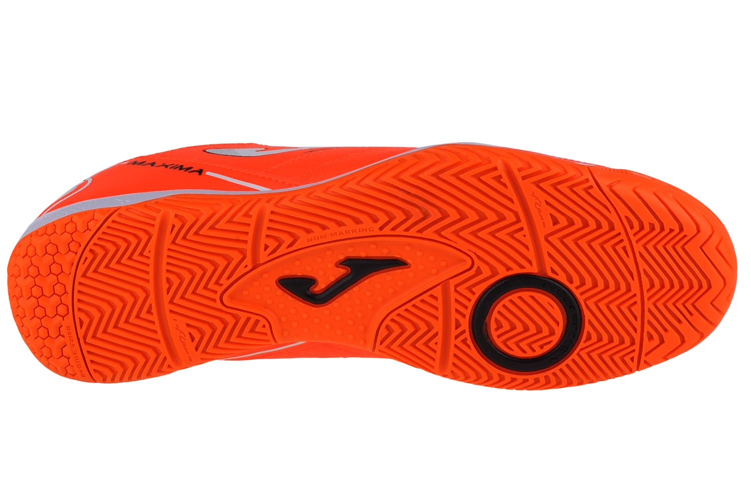 Joma Maxima 2308 Indoor Futsal Shoes for Men - Orange | Lightweight Soccer Cleats for Indoor Courts & Training | Perfect for Futsal Matches, Gym Workouts & Casual Wear