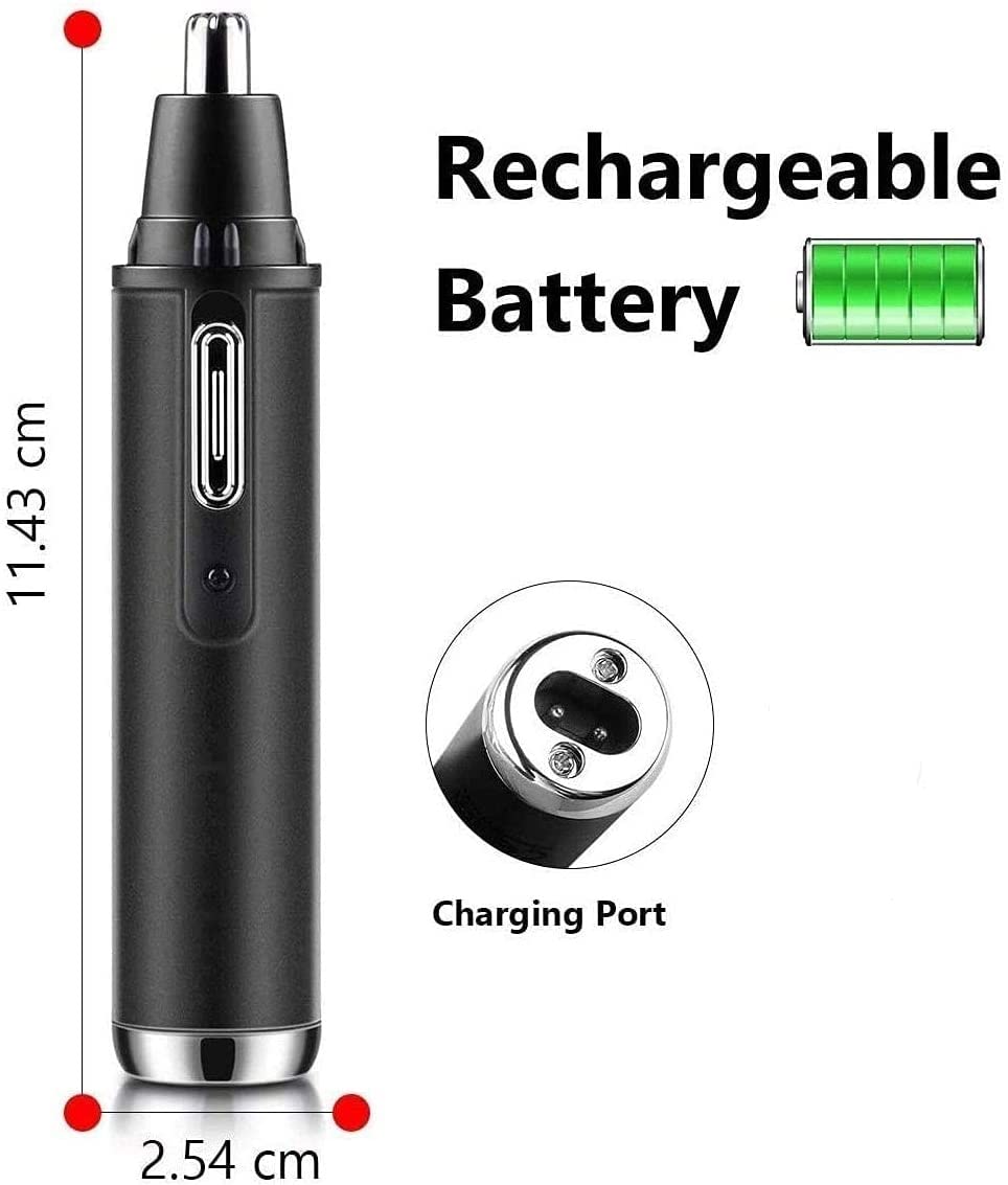 USB Rechargeable Ear & Nose Hair Trimmer for Men and Women - Electric Facial Hair Clipper for Eyebrows, Ears & Nose - Perfect for Travel, Home & Personal Grooming