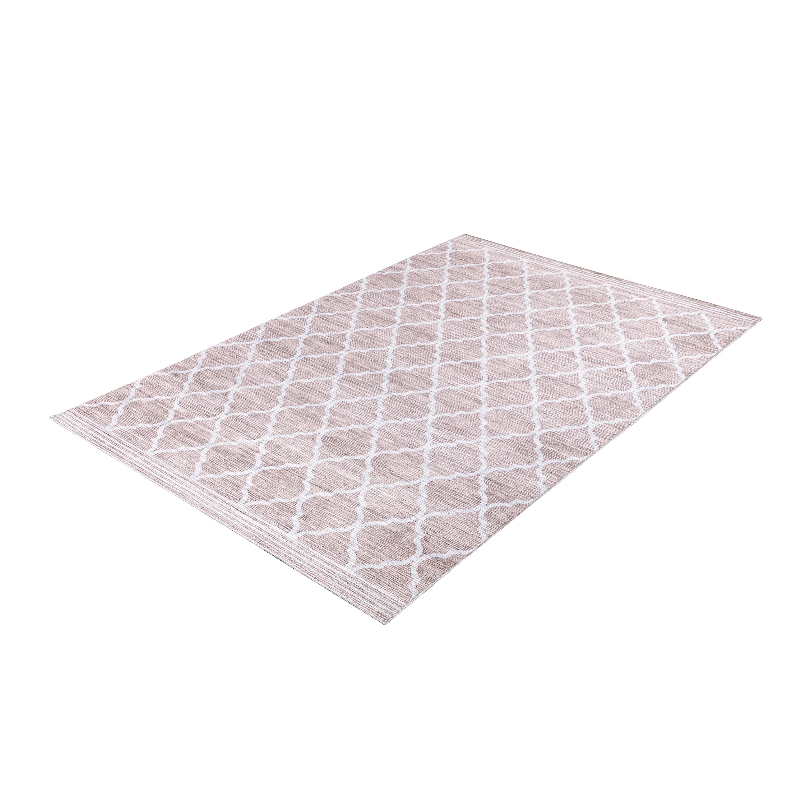 Abani 8' x 10' Cream Rectangular Area Rug - Soft Polypropylene Modern Large Rug for Living Room Bedroom, Machine Washable Stain Resistant Non-Shedding - Perfect for Home Office Decor & High Traffic Areas