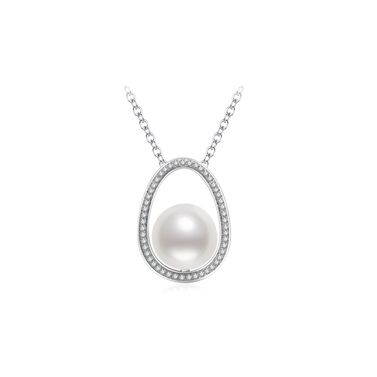 18K Solid Gold Diamond Australian White Saltwater Pearl Necklace for Women - Elegant Bridal Jewelry, Wedding Gift & Anniversary Present (KN00202)