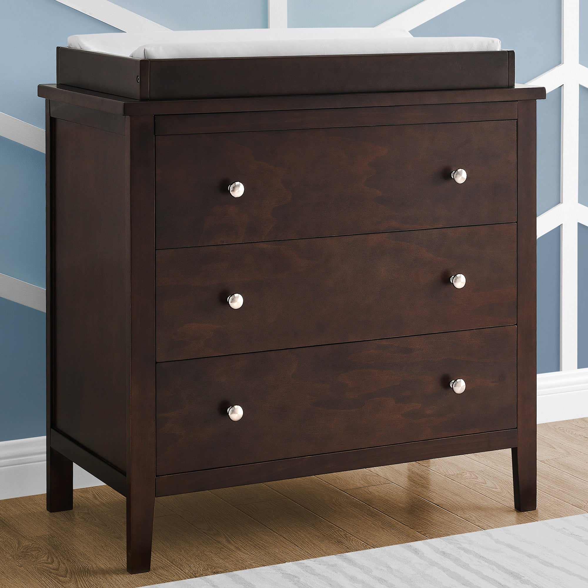 Campbell 3 Drawer Dresser - Wooden Chest of Drawers for Bedroom Storage, Organizer for Clothes & Accessories | Perfect for Home, Dorm, Nursery & Office Organization