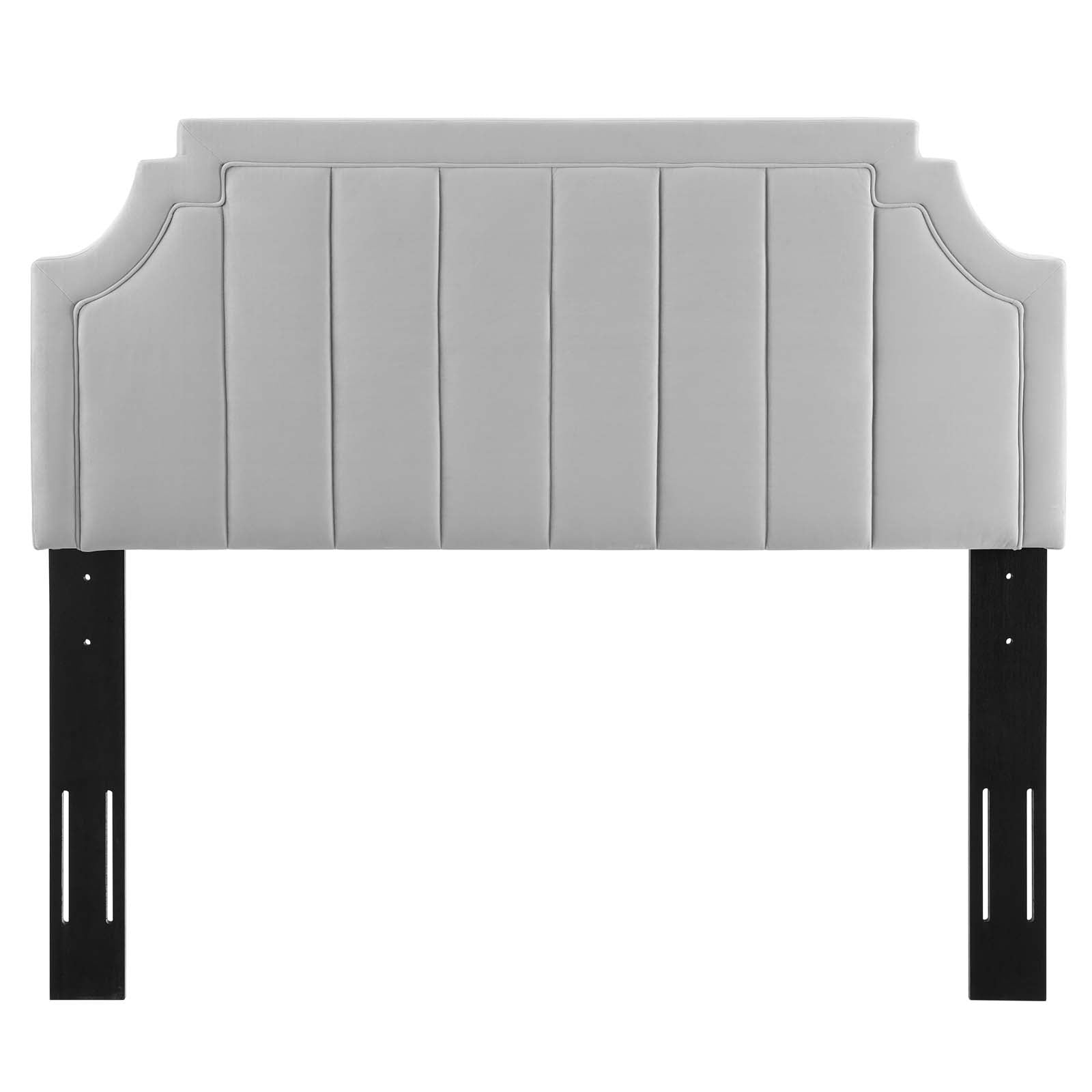 Alyona Channel Tufted Performance Velvet Headboard - Queen Size Upholstered Bed Headboard with Nailhead Trim - Perfect for Bedroom Decor & Luxury Master Suite Upgrade
