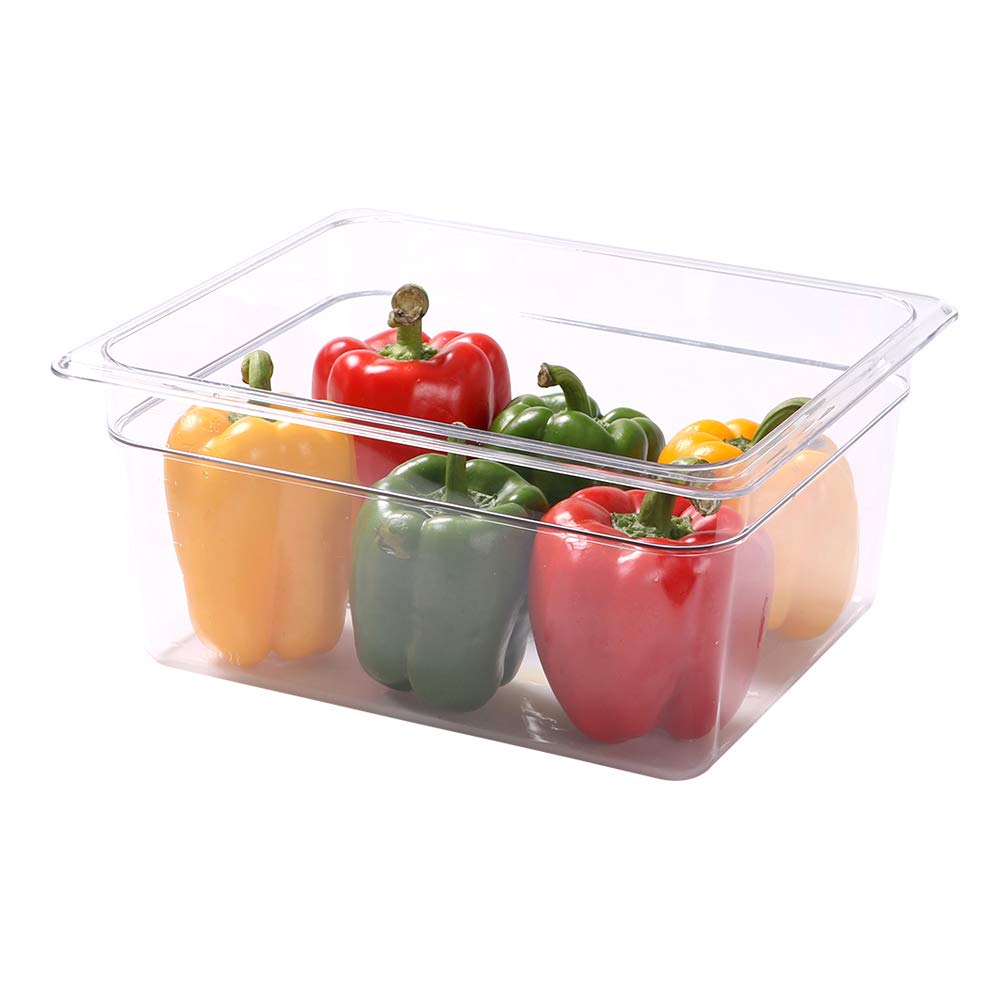 Met Lux 1/2 Size Food Storage Containers - 10 Pack 8 Inch Deep Rectangle Plastic Proofing Boxes with Graduated Measurements | Clear BPA-Free Dishwasher Safe Food Grade Containers | Perfect for Baking, Meal Prep & Leftovers Storage (Lids Sold Separately)