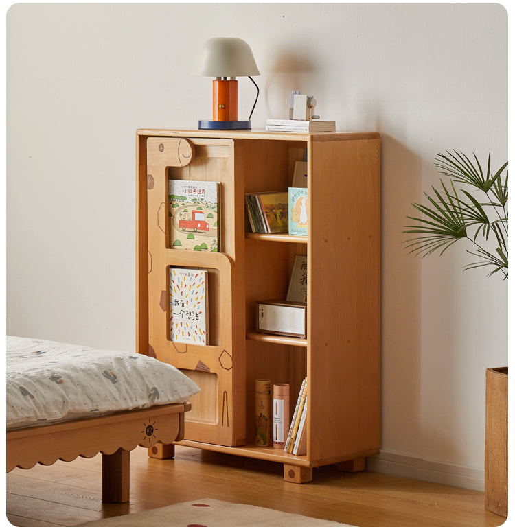 Sturdy Oak Solid Wood Multi-Layer Kids Bookcase - Durable Children's Bookshelf for Bedroom, Nursery & Playroom Organization