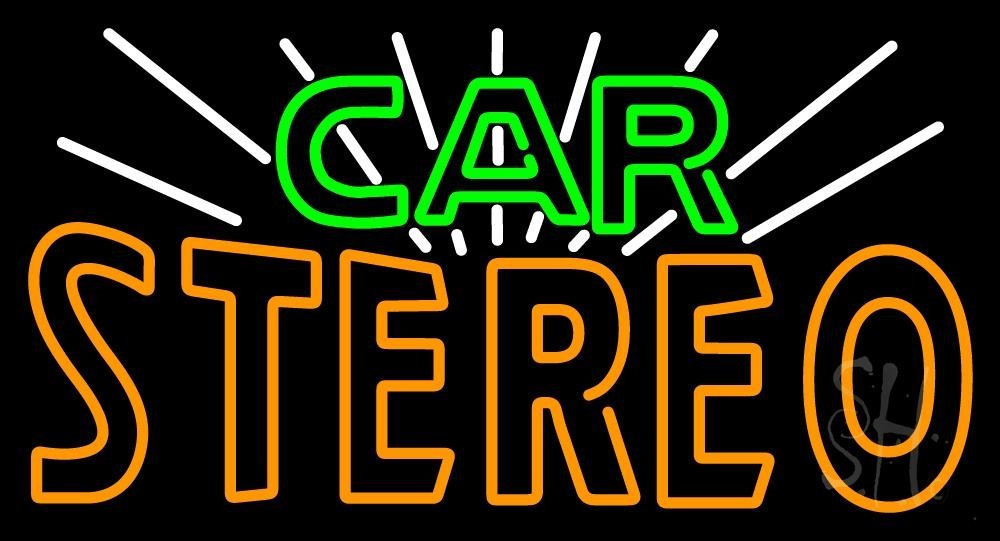 13x24 Inches Green Car Stereo LED Neon Sign with Dimmer - Black Square Cut Acrylic Backing - Bright Premium Indoor Neon Light for Computer & Electronics Store Decor - Perfect for Gaming Rooms, Man Caves, and Retail Display Lighting