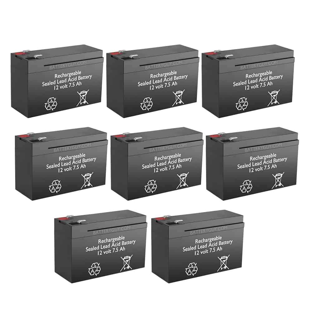 5EFH6 Replacement 12V 7.5Ah SLA Battery Pack - 8 Pack Rechargeable High Rate Sealed Lead Acid Batteries for UPS, Solar Systems, Emergency Lights & Security Alarms