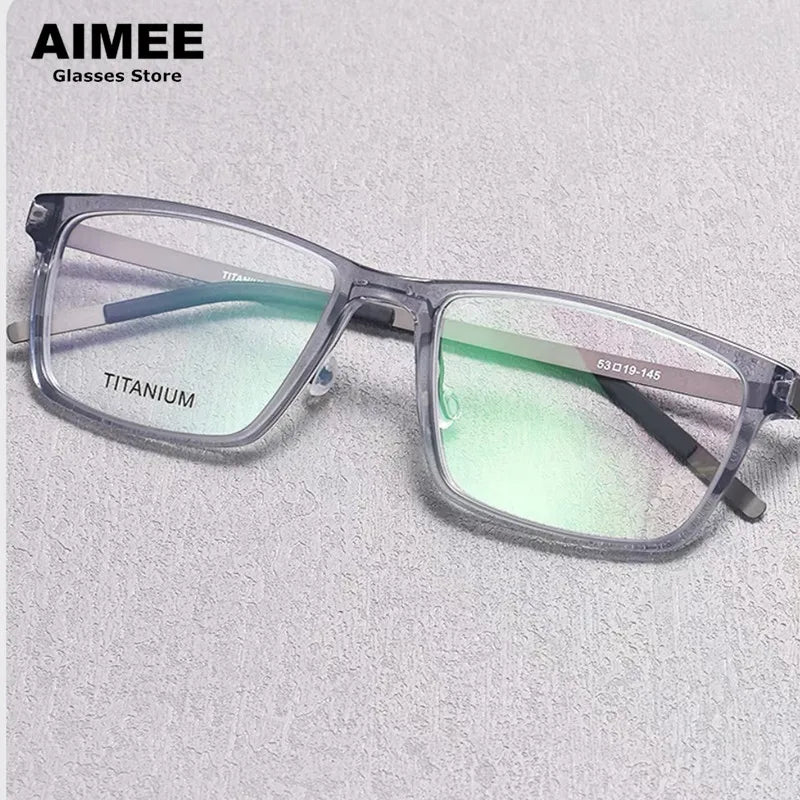 Stylish Aimee Unisex Full Rim Square Titanium Acetate Eyeglasses Frame 1228 - Perfect for Work, Reading & Everyday Fashion
