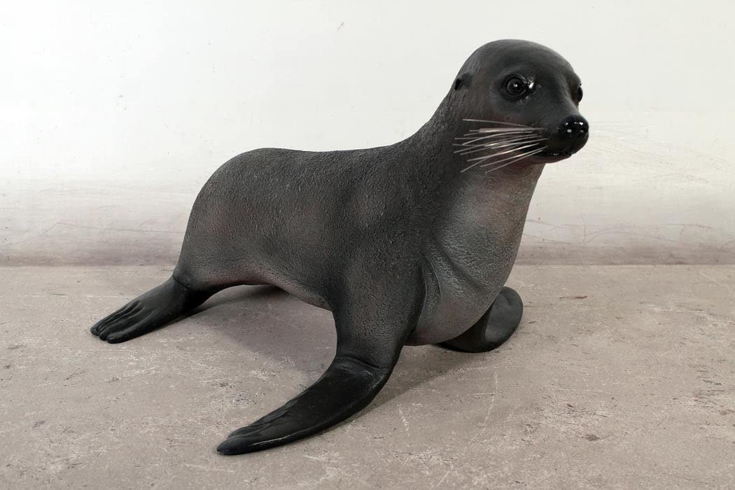 LM Treasures Realistic Sea Lion Baby Seal Statue - Handcrafted Resin Ocean Animal Decor for Home, Office Desk, or Garden