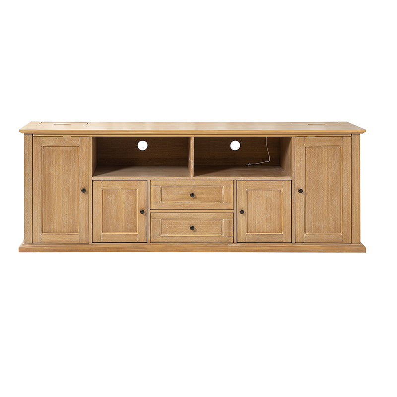 Edenia Traditional TV Stand with Built-in Outlets - Entertainment Center with Storage Shelves for Living Room, Bedroom & Home Theater Setup