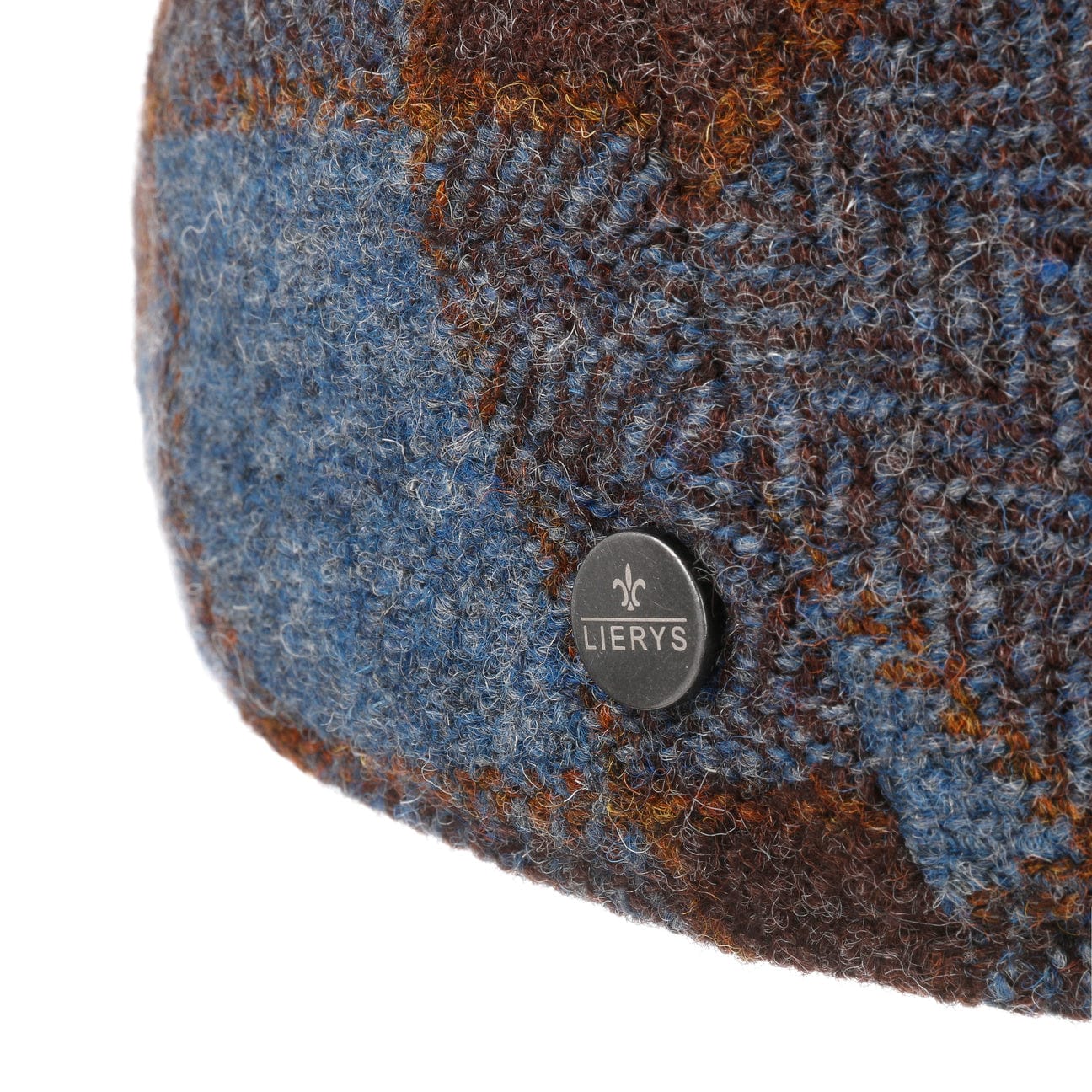 Lierys Capri Check Virgin Wool Flat Cap - Classic Men's Winter Hat for Outdoor Activities, Travel & Casual Wear