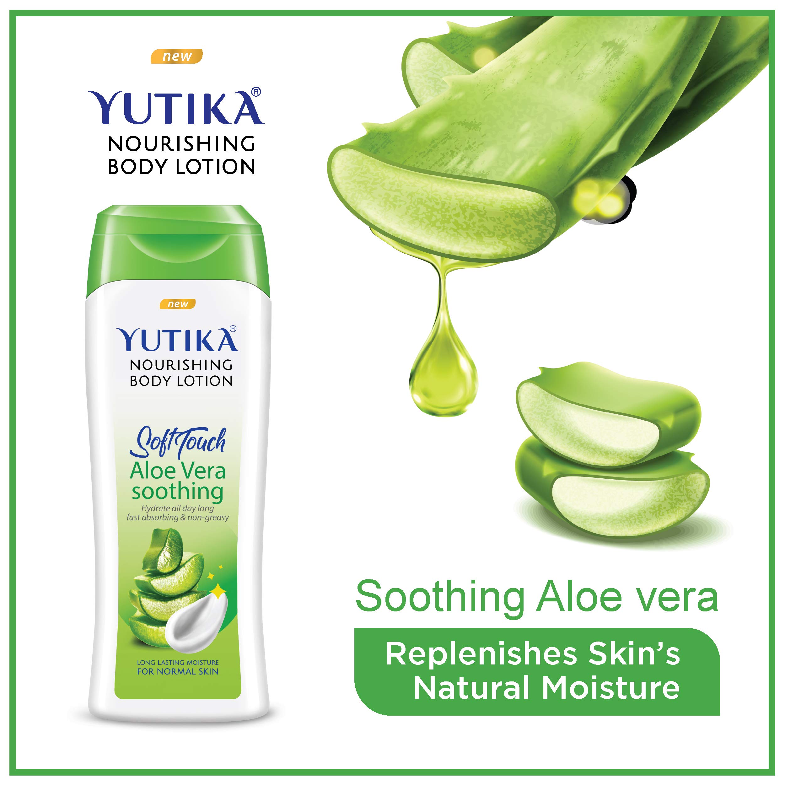 Yuthika Aloe Vera Body Lotion 200ml with Moisturizing Cream 100ml - Hydrating & Nourishing Winter Lotion for Dry Skin on Face, Hands & Body | Non-Greasy Formula for Instant Hydration | Perfect for Daily Skincare & Cold Weather Protection