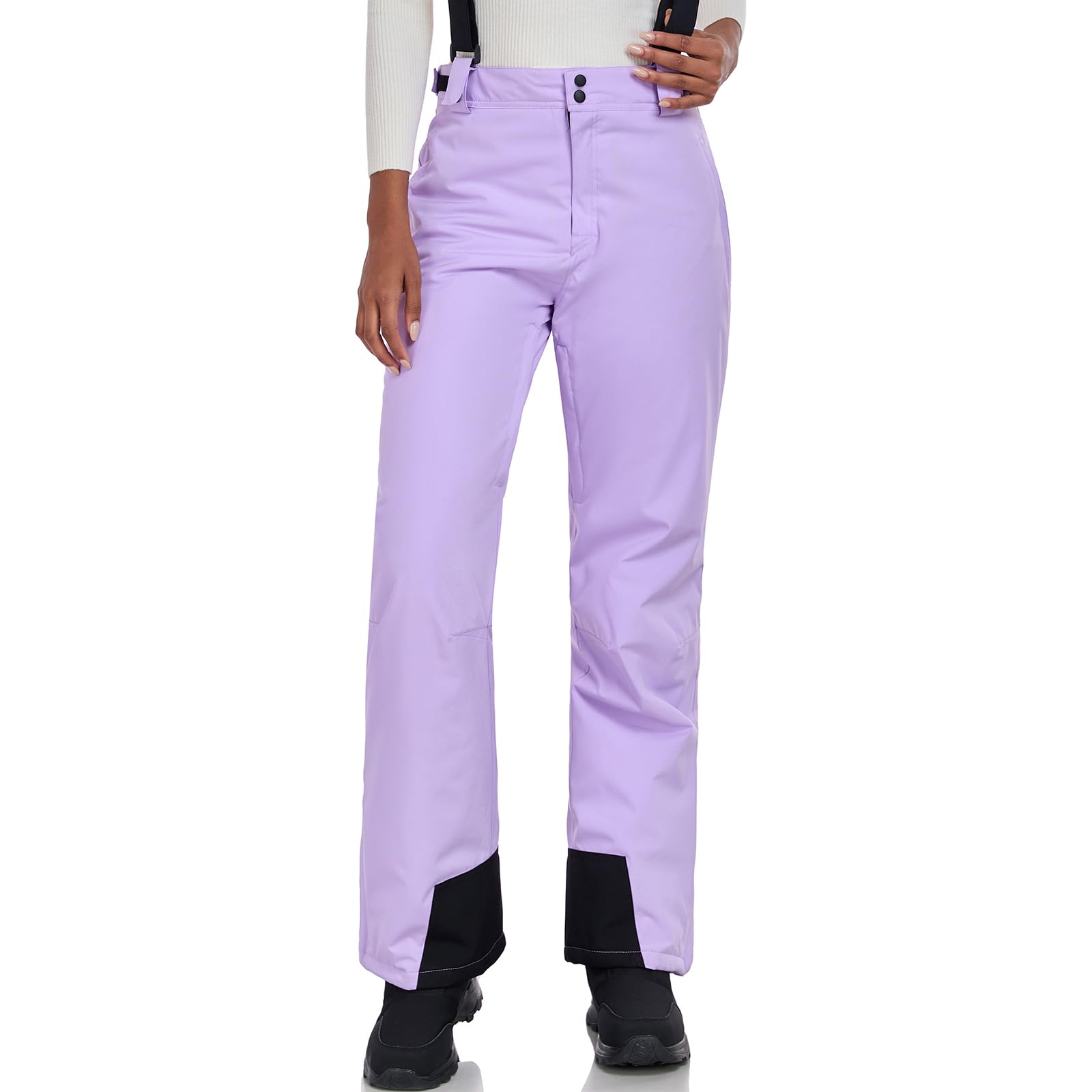 Women's Insulated Waterproof Snow Ski Pants - Winter Warm Snowboard Bib Pants with Detachable Suspenders for Outdoor Skiing & Snowboarding Adventures