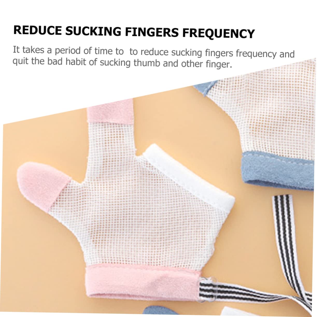 Wakauto 2 Pairs Thumb Sucking Prevention Gloves for Toddlers - Soft, Comfortable Finger Guards for Boys & Girls - Stop Nail Biting & Thumb Sucking Habits - Ideal for Daycare, Travel & Home Use