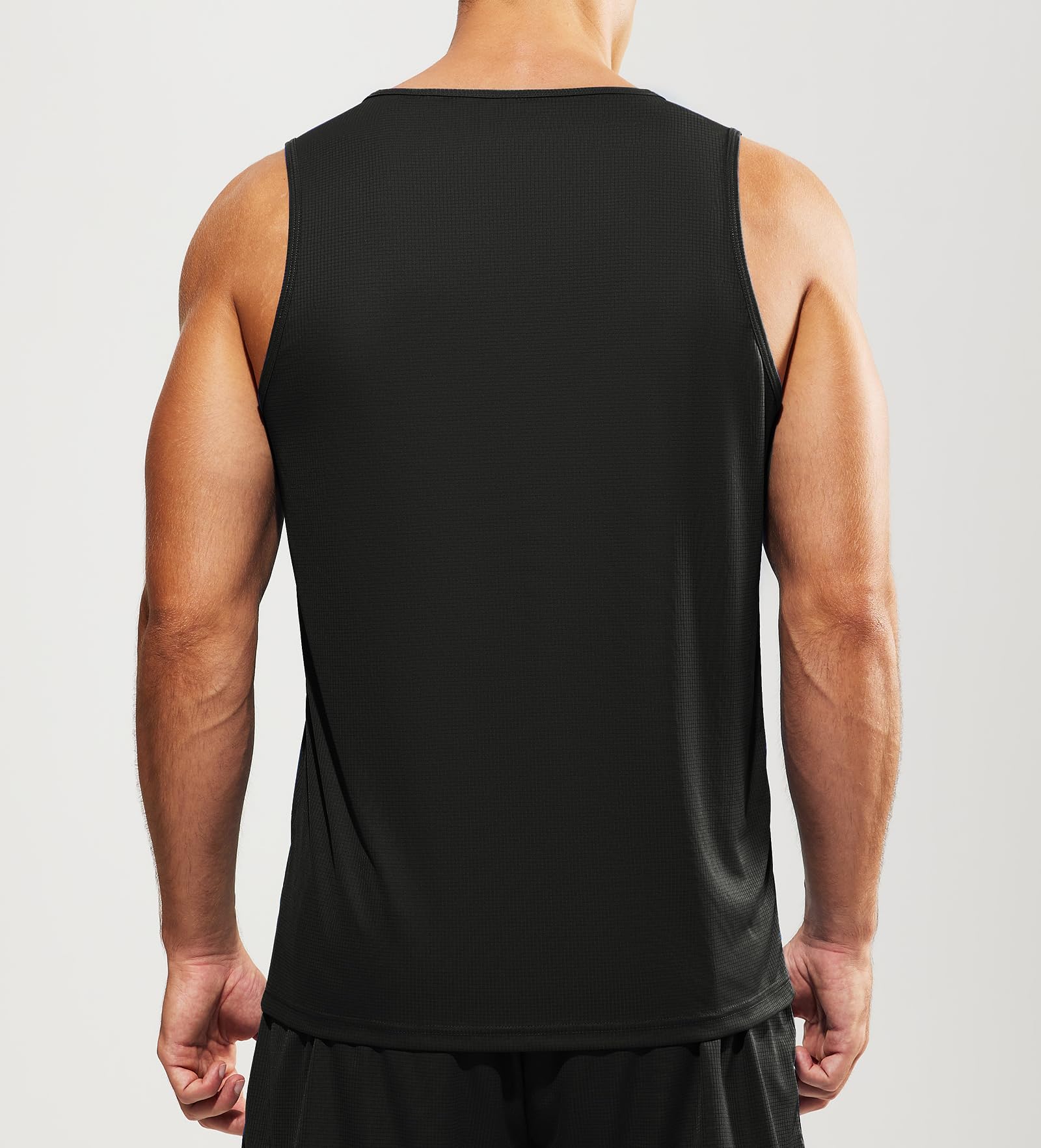 MIER Men's Quick Dry Tank Tops - Breathable Athletic Gym Shirts for Running, Swimming & Workout - Moisture Wicking Sleeveless Muscle Shirts for Beach & Sports Activities
